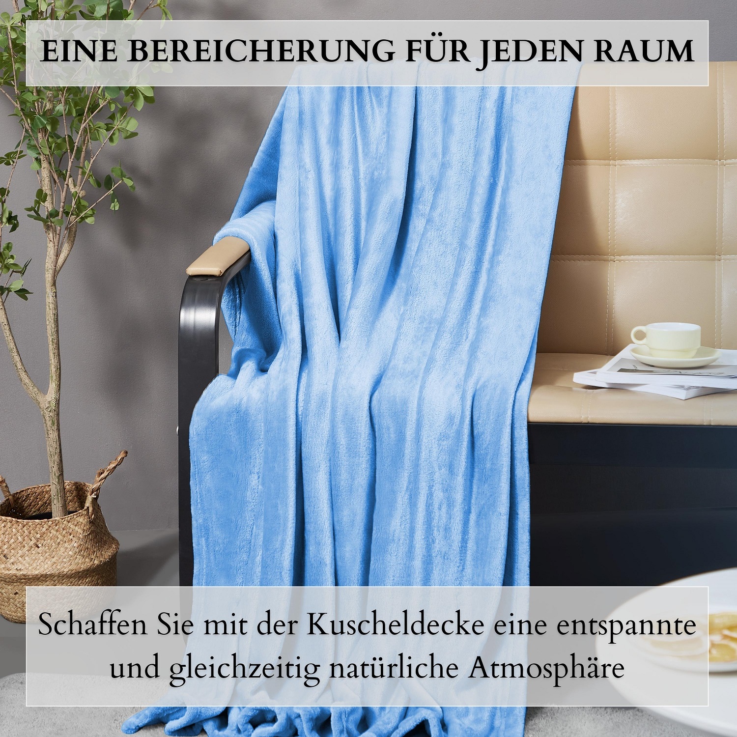 Ecosa EO-9512 Kuscheldecke 220*240cm Blau