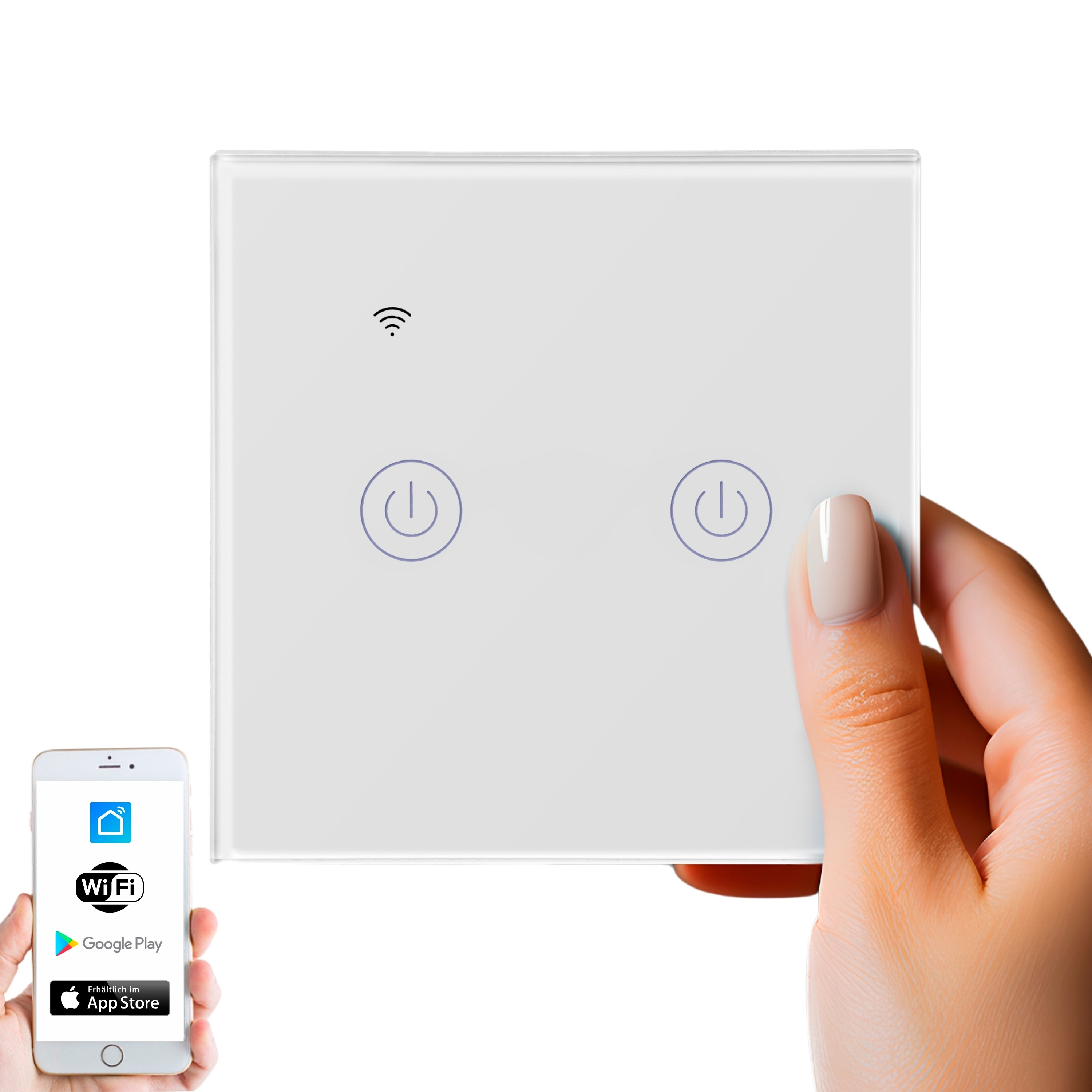 Echos Eco-4151 2er WLAN Touch-Lichtschalter