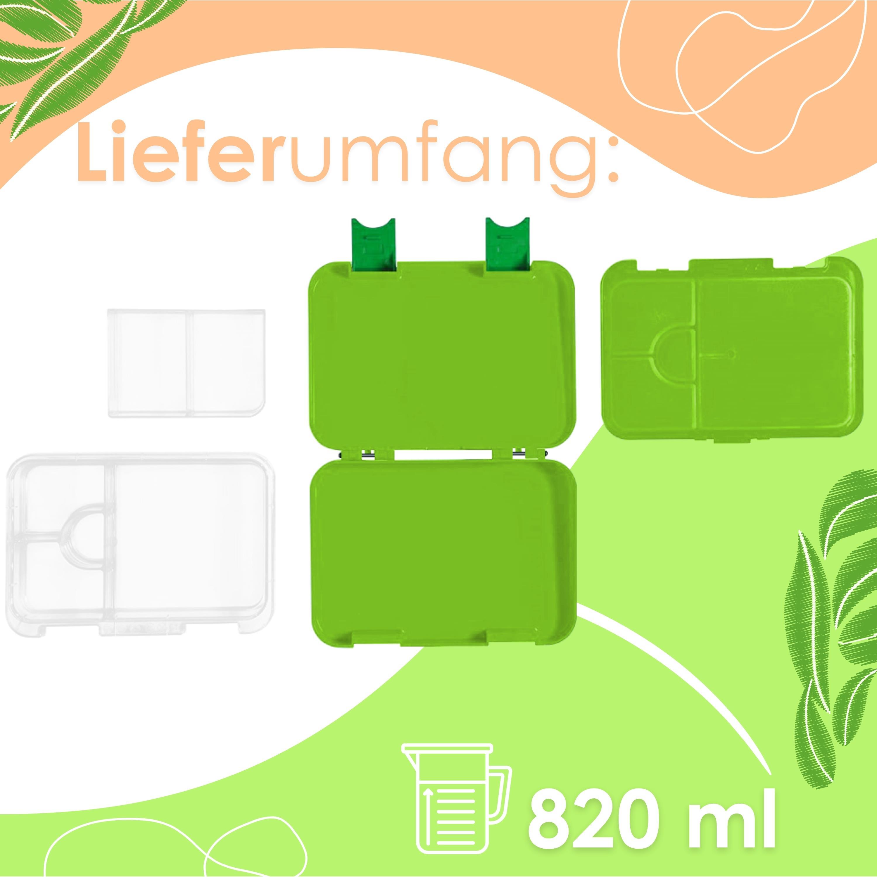 Ecosa yummy buddy Kinder Snackbox mit Fächern Grün Ecosa yummy buddy Kinder Snackbox mit Fächern Grün
