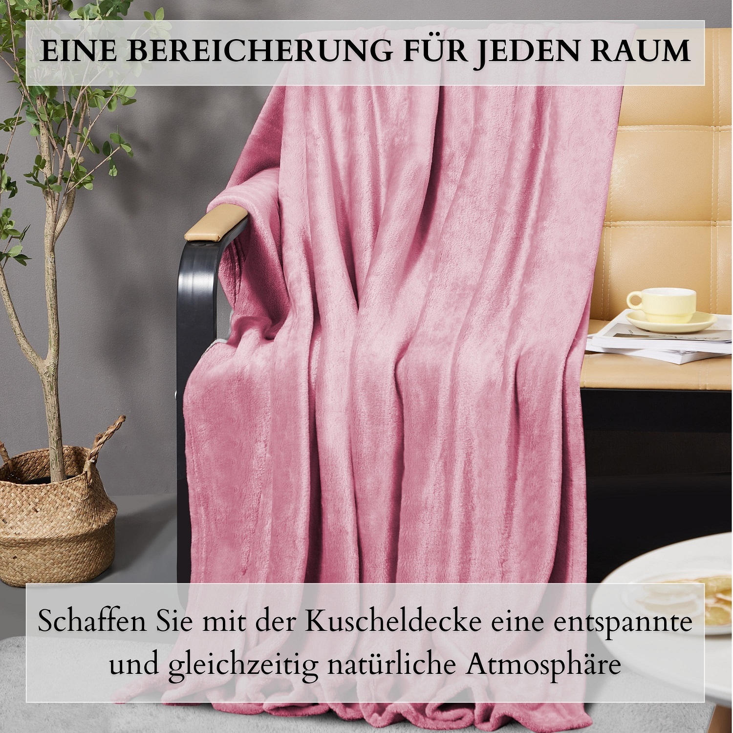 Ecosa EO-9513 Kuscheldecke 220*240cm Pink