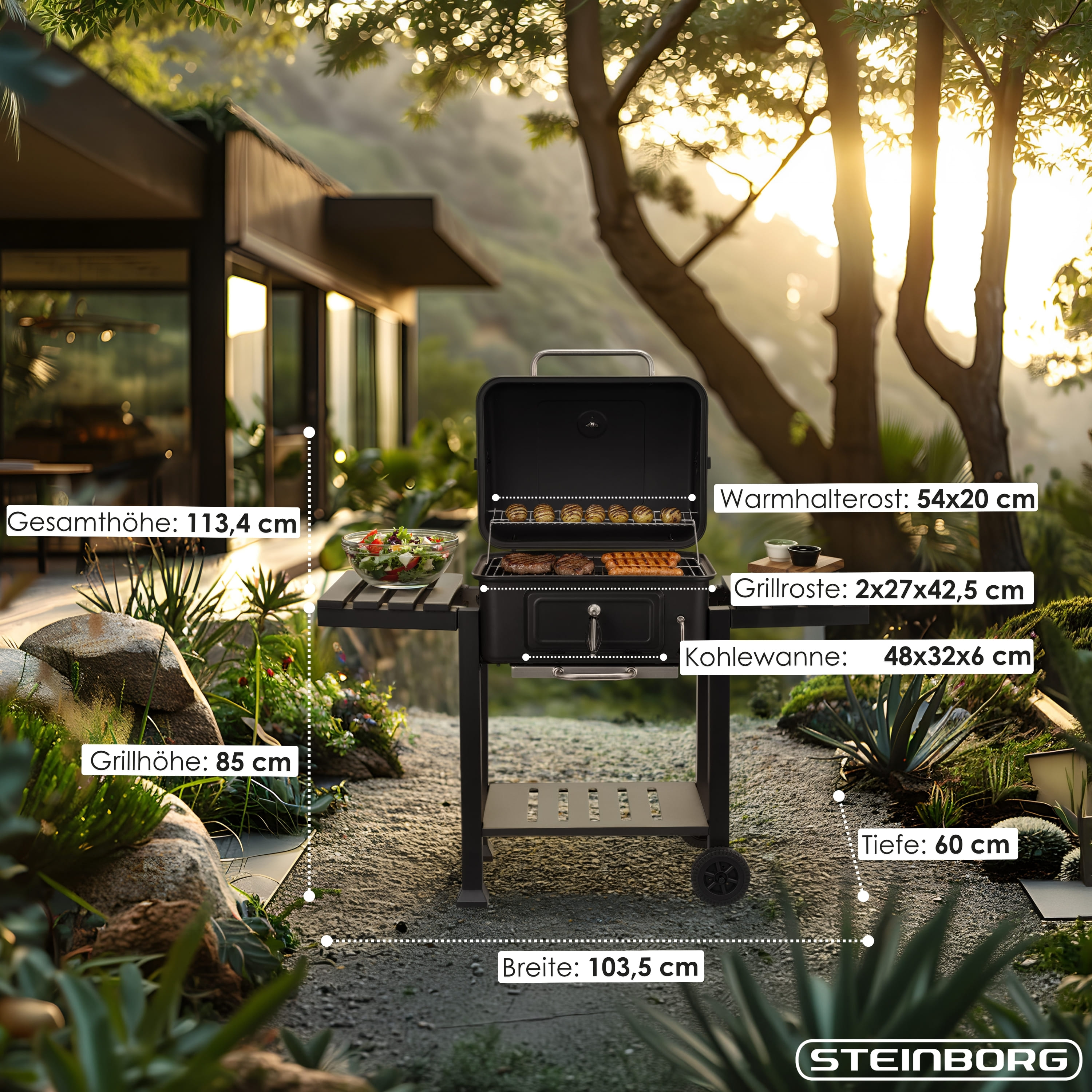Steinborg SB-8220 Holzkohlegrill