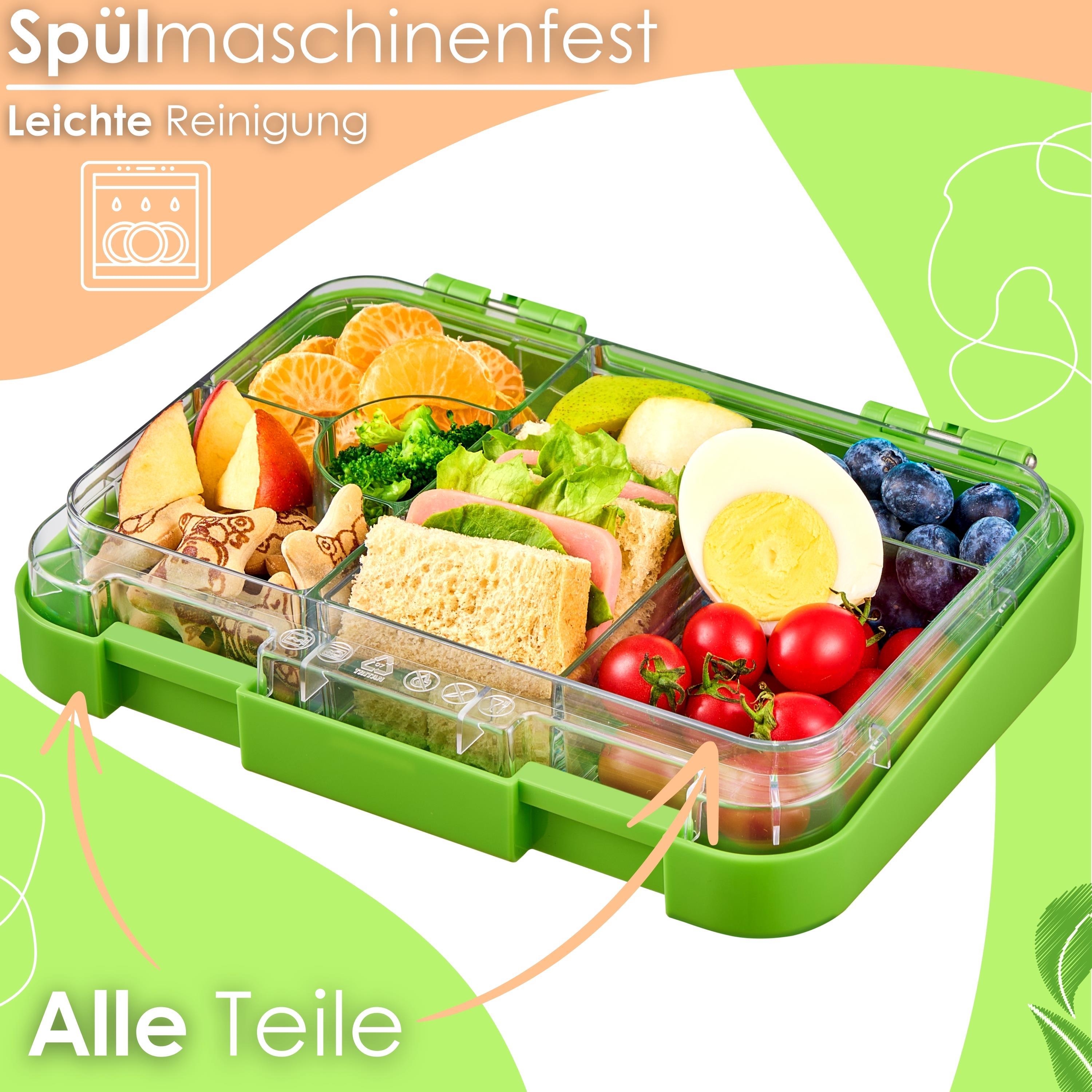 Ecosa yummy buddy Kinder Snackbox mit Fächern Grün Ecosa yummy buddy Kinder Snackbox mit Fächern Grün