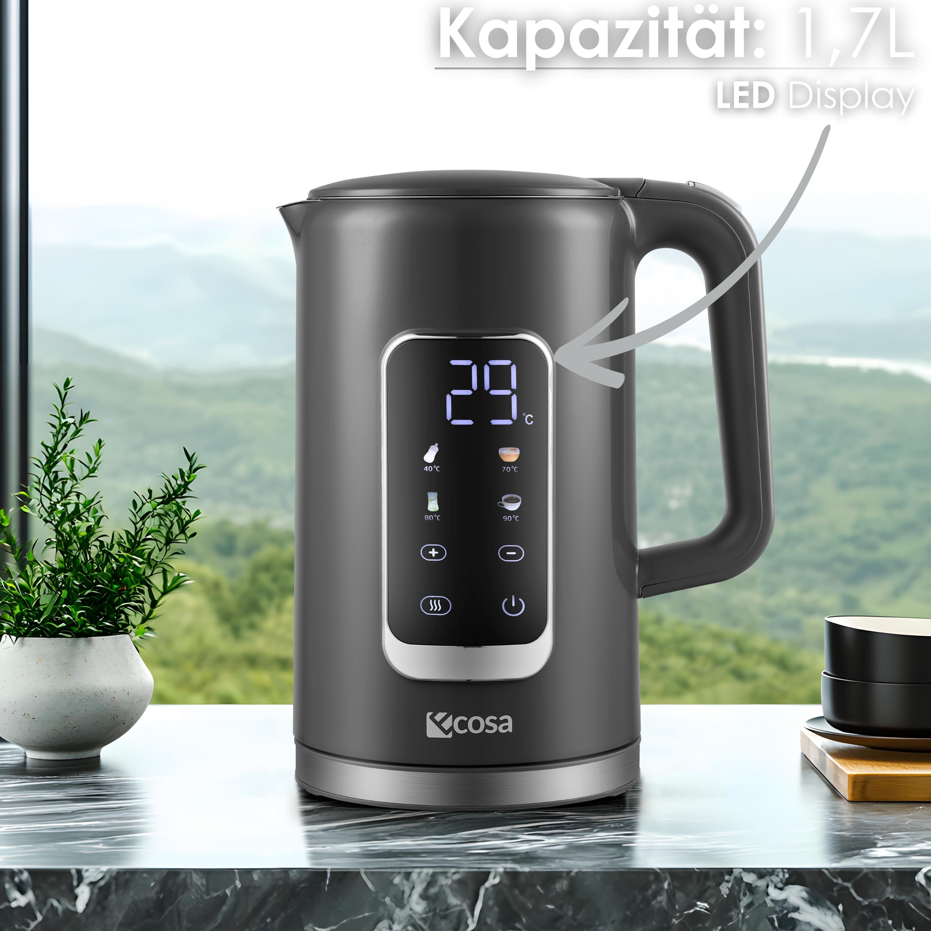 Ecosa EO-694 Wasserkocher Grau
