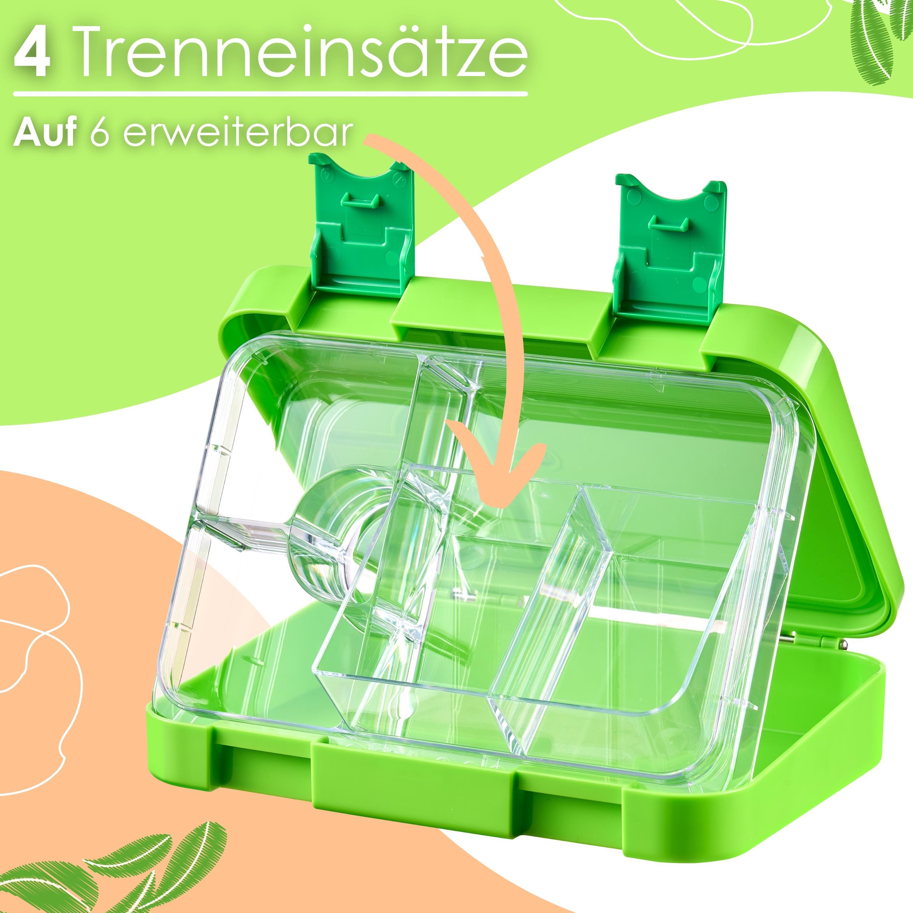 Ecosa yummy buddy Kinder Snackbox mit Fächern Grün Ecosa yummy buddy Kinder Snackbox mit Fächern Grün