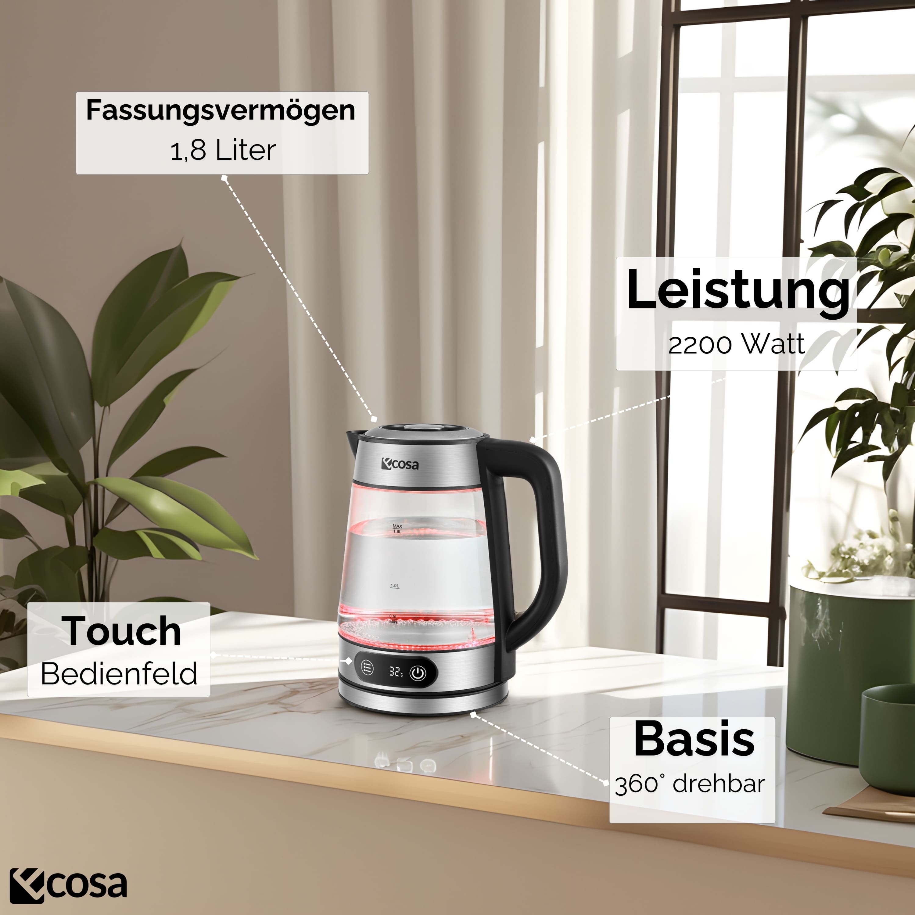 Ecosa EO-696 Wasserkocher