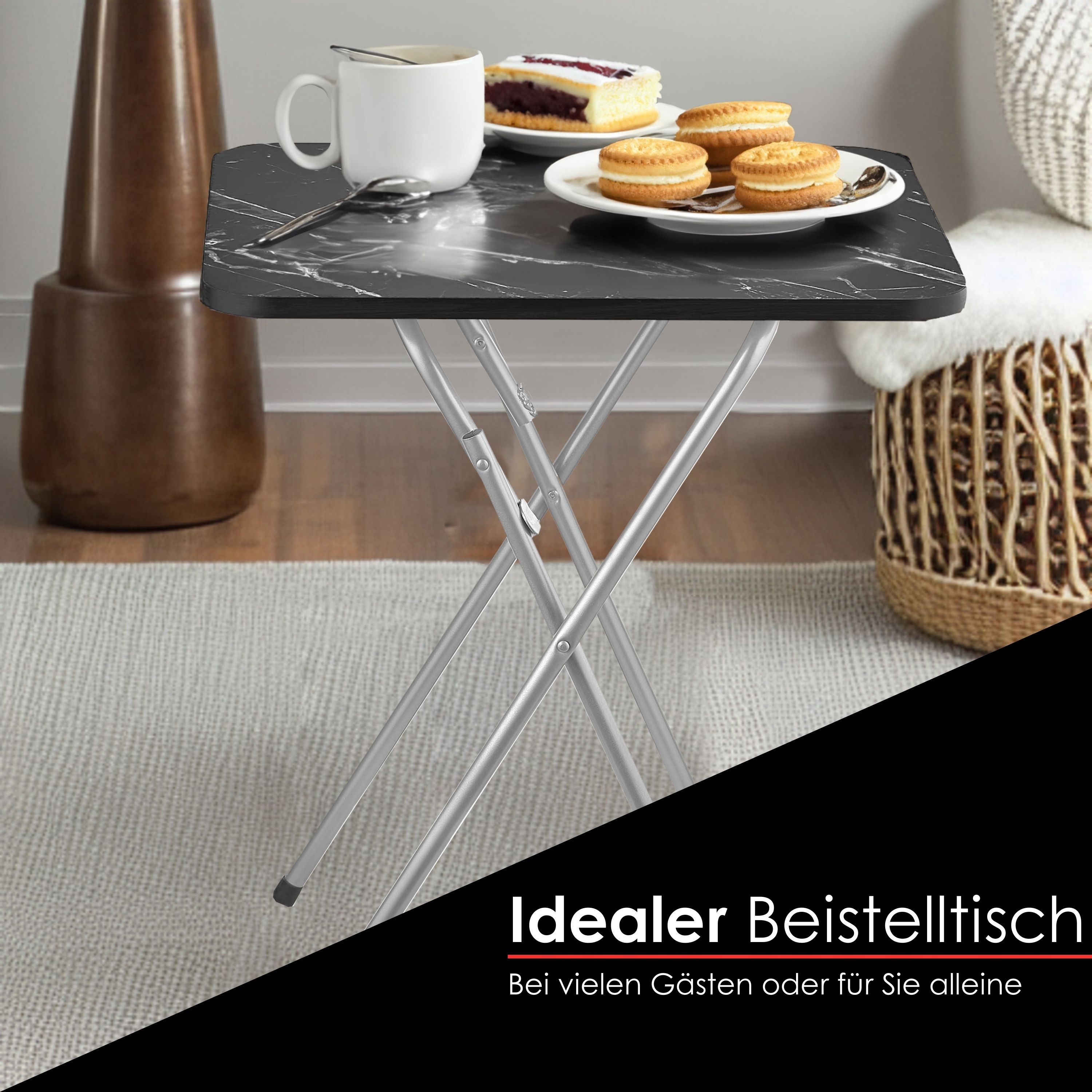 Zilan Faltbarer Tisch Klein Klapptisch stabil Dekortisch Campingtisch Zilan Faltbarer Tisch Klein Klapptisch stabil Dekortisch Campingtisch