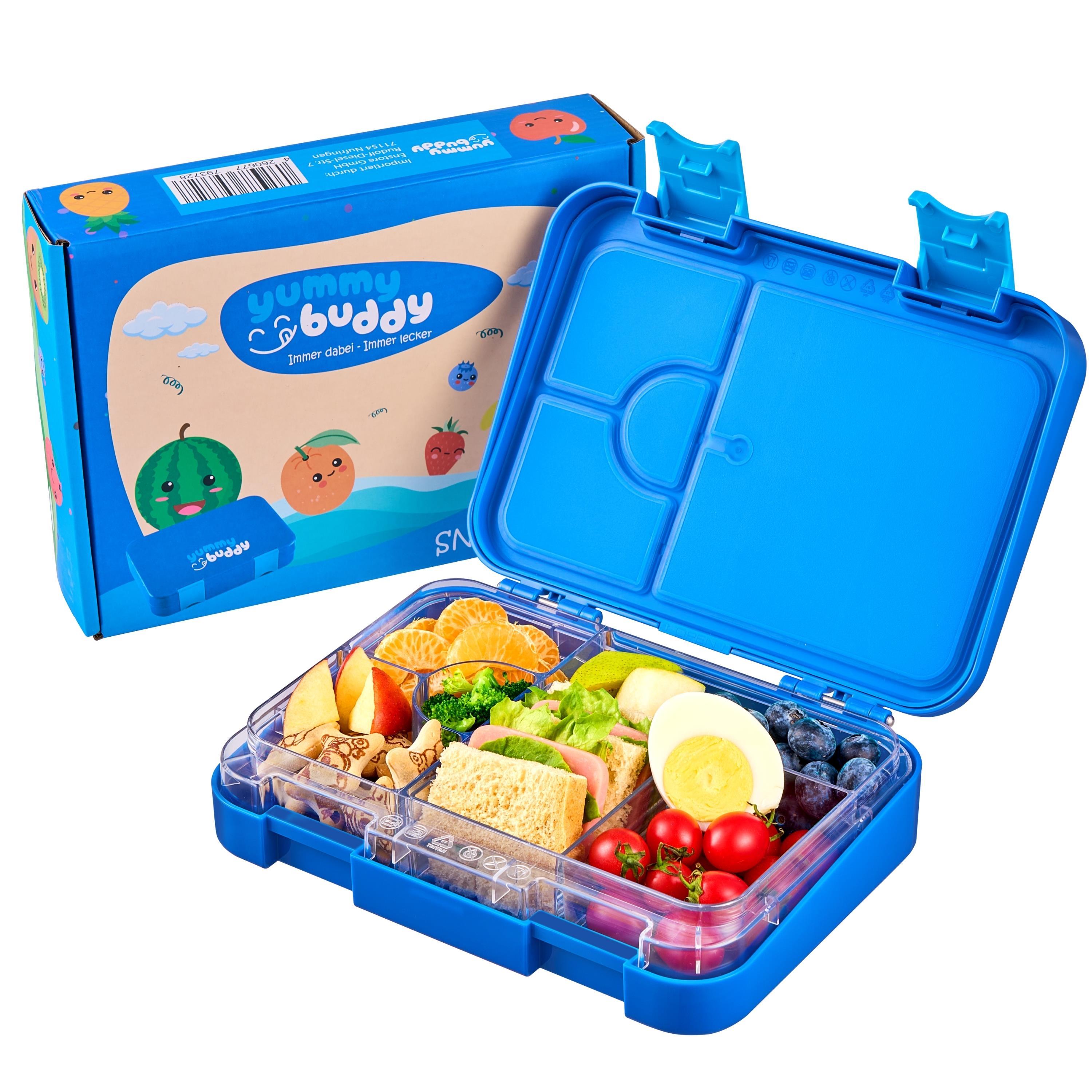 Ecosa yummy buddy Kinder Snackbox mit 6 Fächern Blau