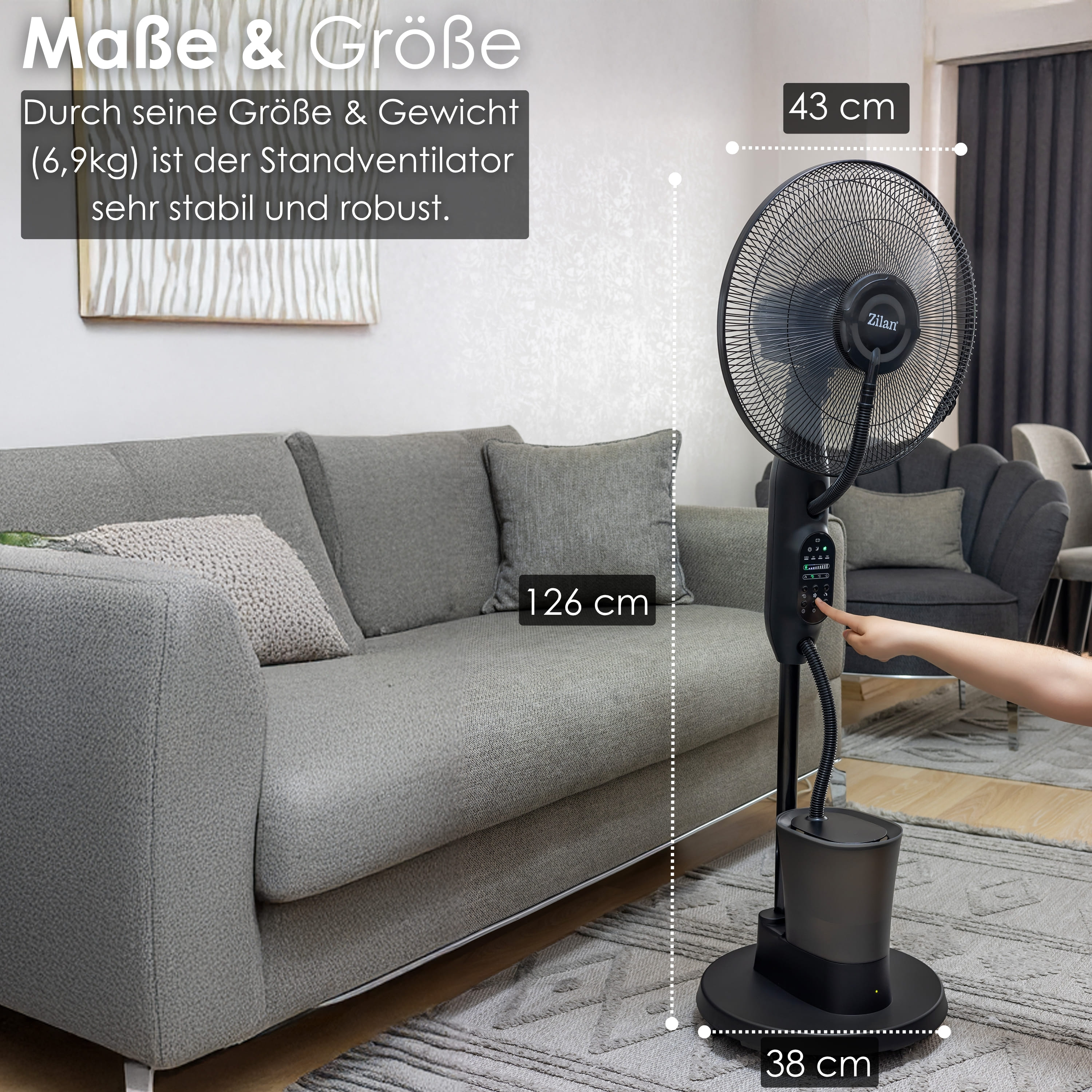 Zilan ZLN-0977 Standventilator mit Sprühsystem