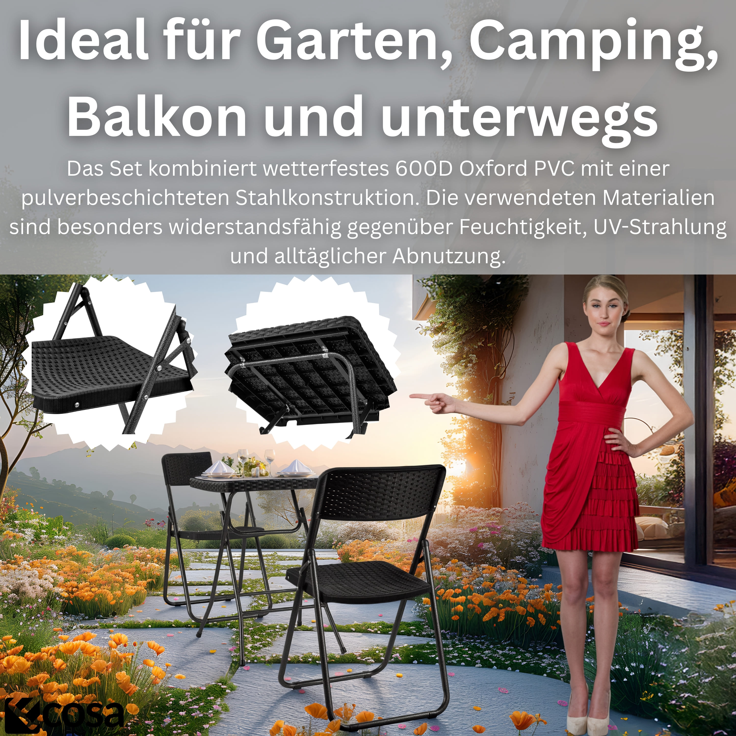 Ecosa EO-5080 Gartentisch und Stühle