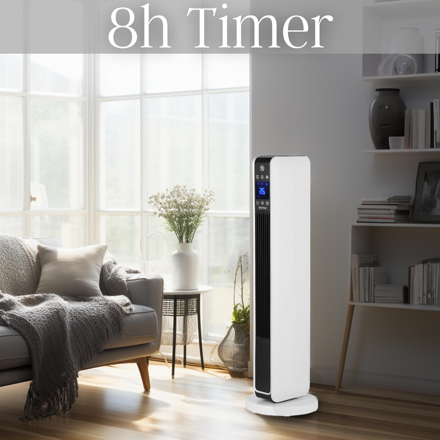 Echos Keramik Heizlüfter weiß | mit Fernbedienung | 8 h Timer Echos Keramik Heizlüfter weiß | mit Fernbedienung | 8 h Timer