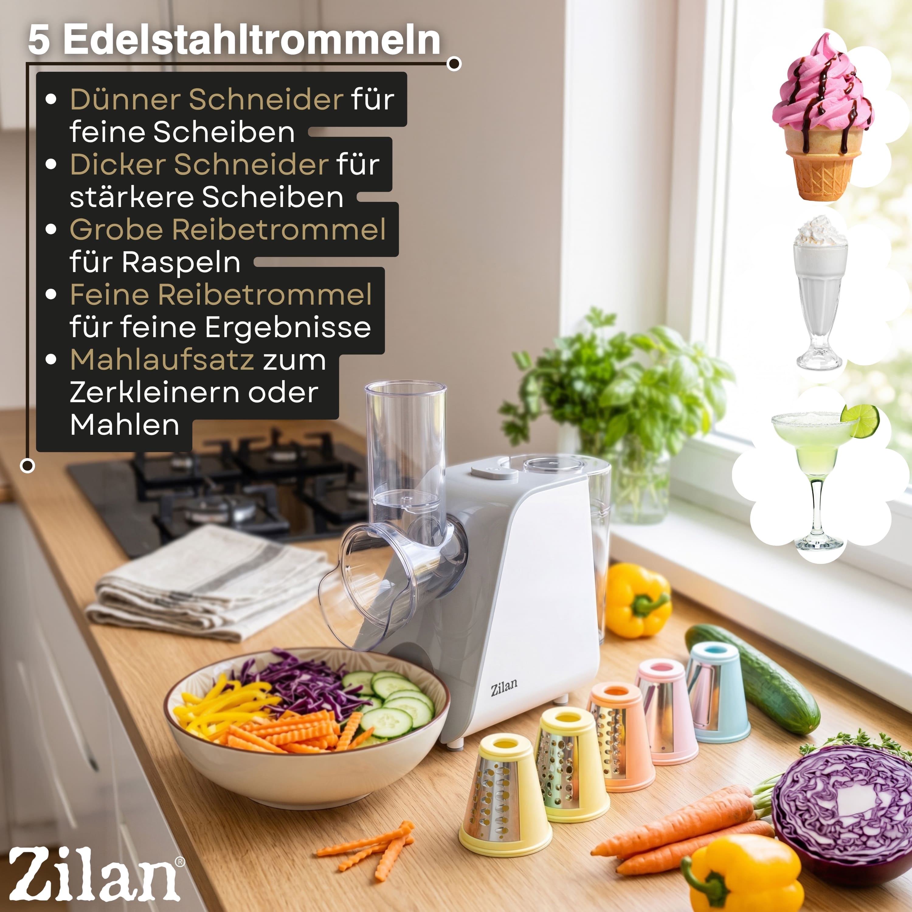 Zilan ZLN-2778 Elektrischer Gemüsehobel