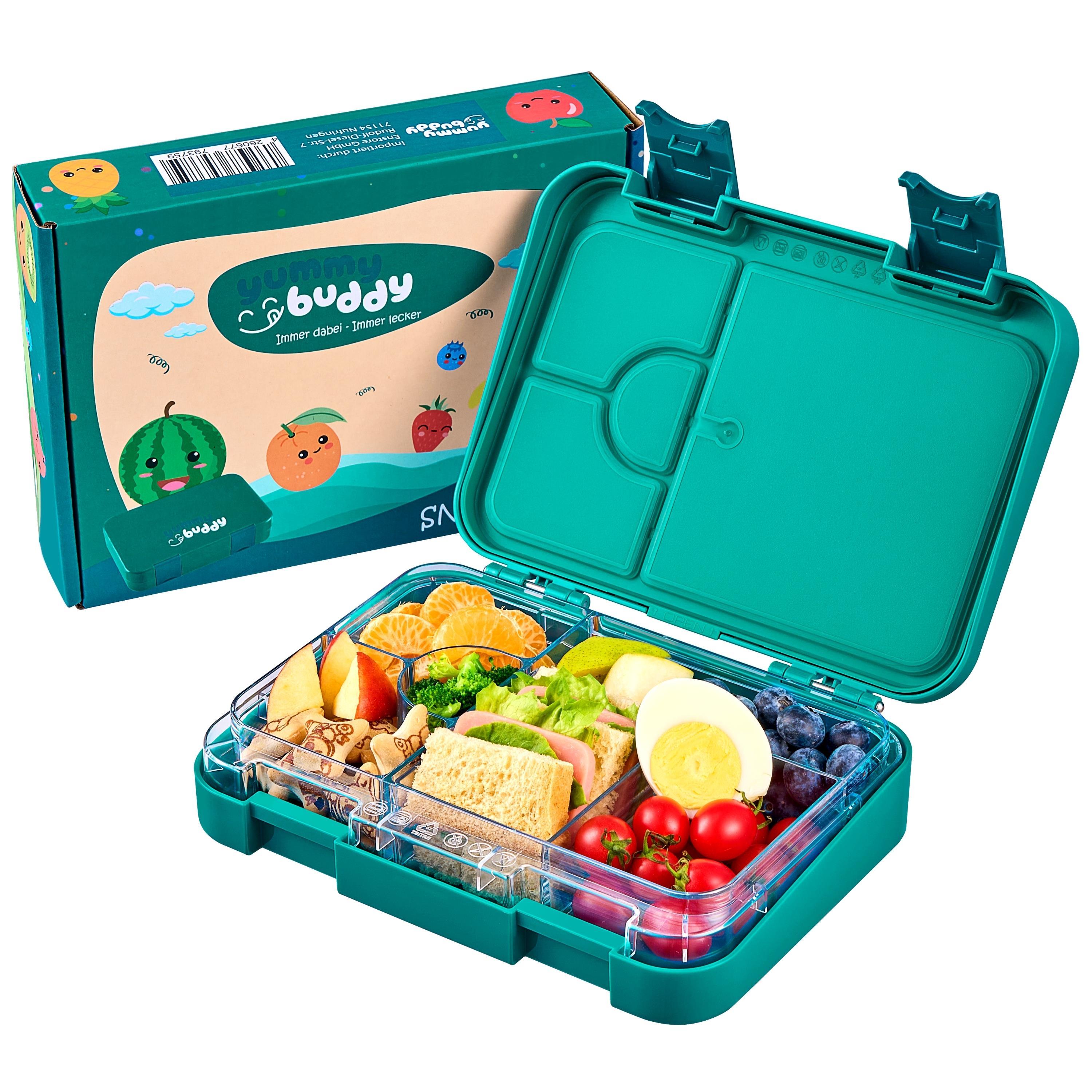 Ecosa yummy buddy Kinder Snackbox mit 6 Fächern Petrol Ecosa yummy buddy Kinder Snackbox mit 6 Fächern Petrol