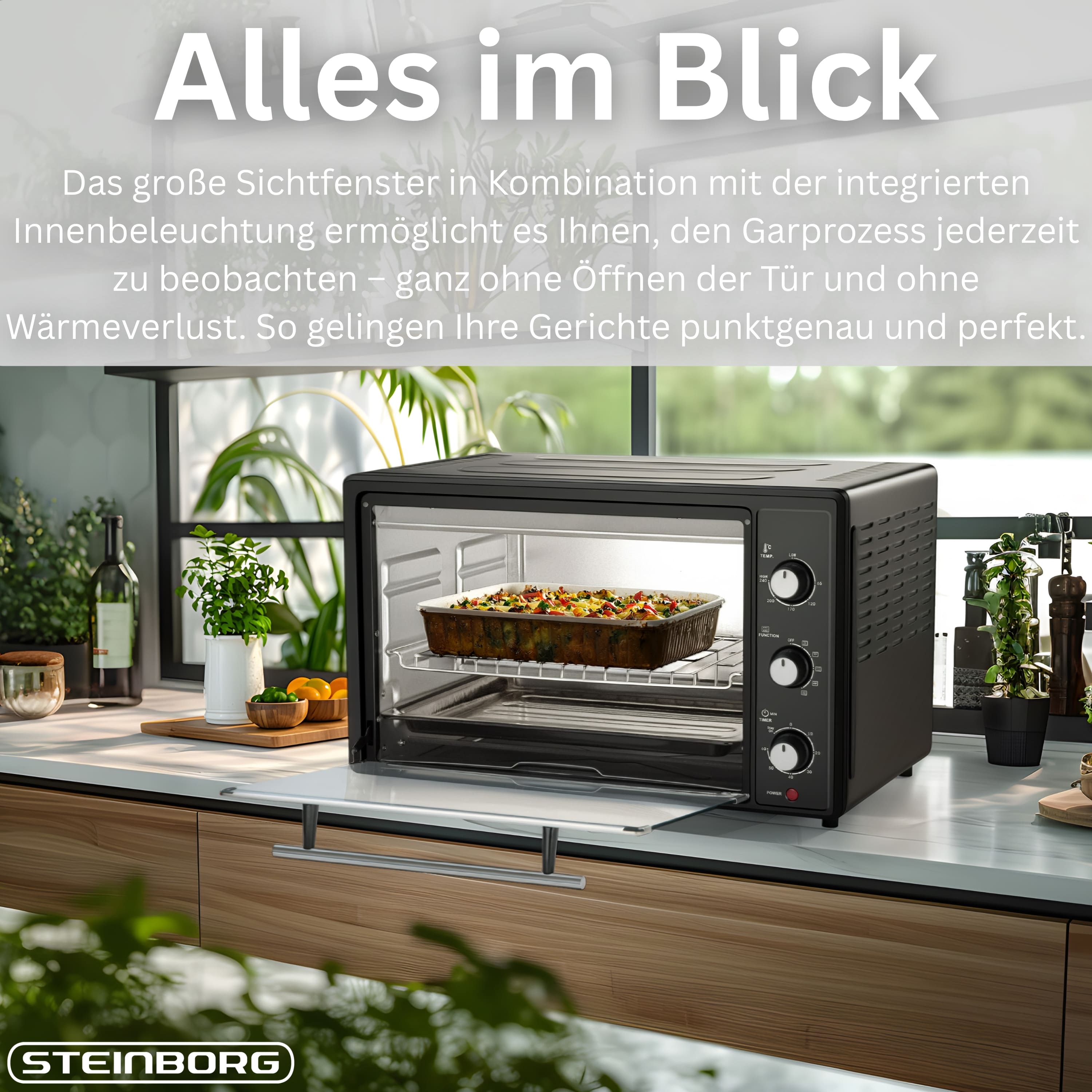 Steinborg SB-3014 Backofen 45L Schwarz