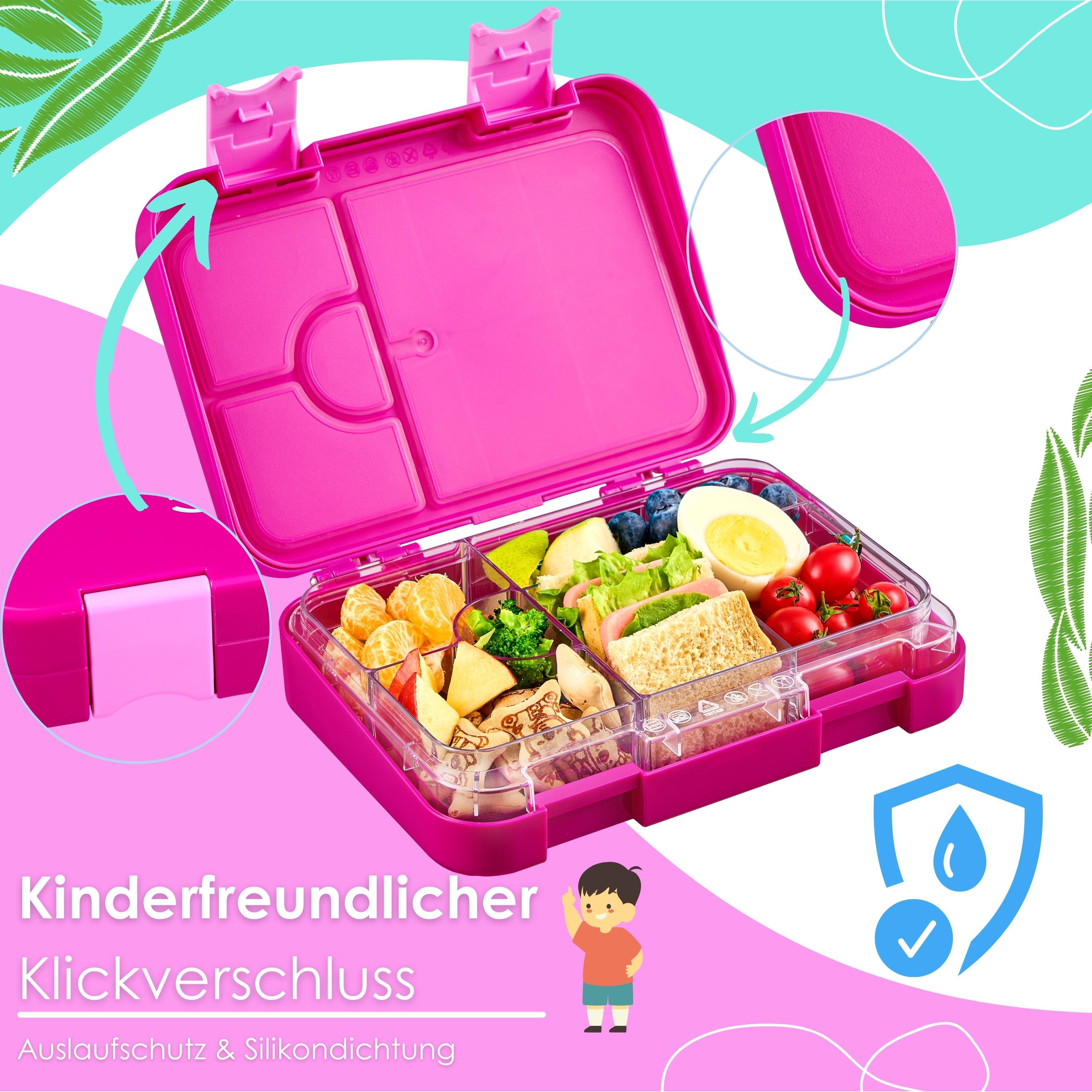 Ecosa yummy buddy Kinder Snackbox mit 6 Fächern Lila