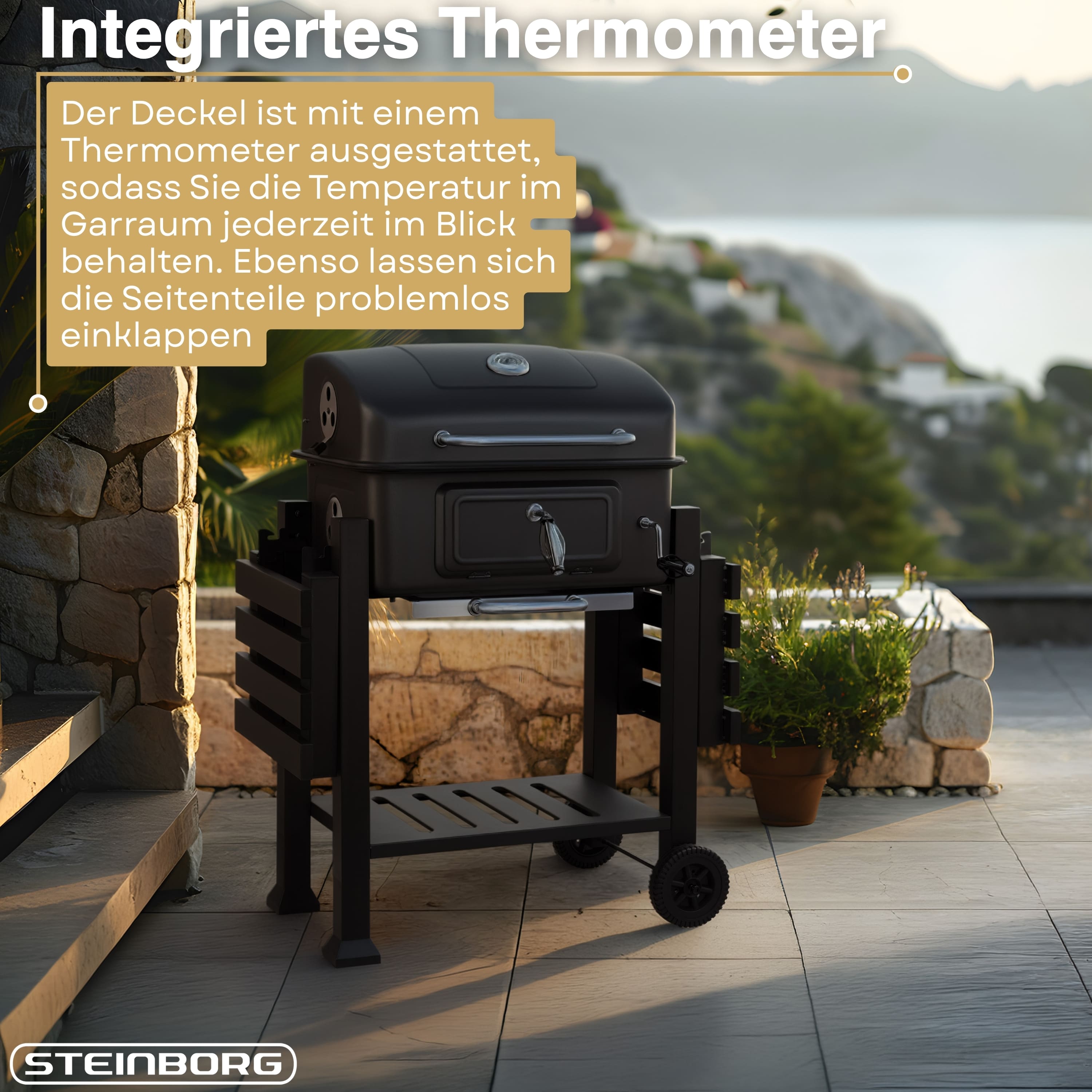Steinborg SB-8220 Holzkohlegrill