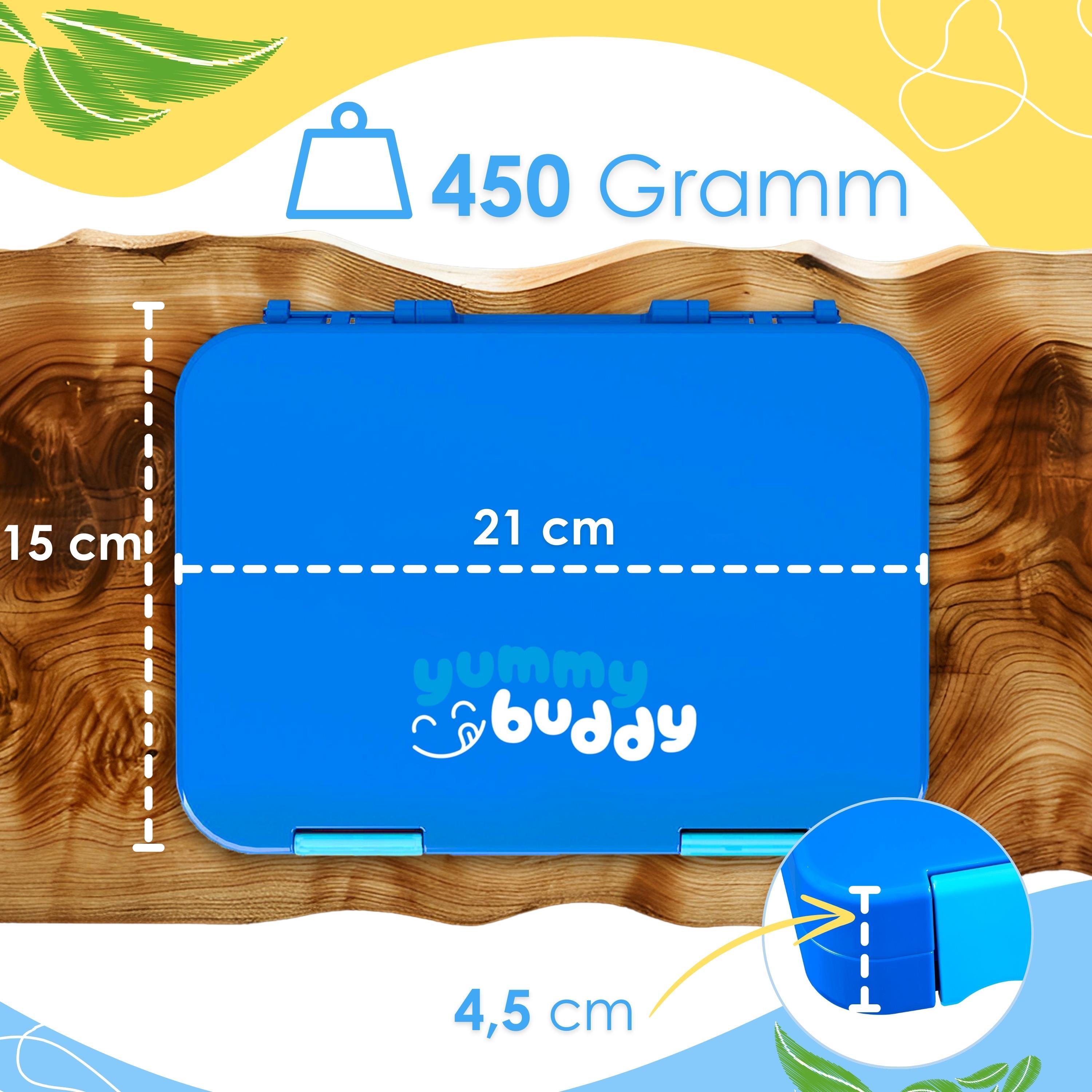 Ecosa yummy buddy Kinder Snackbox mit Fächern Blau