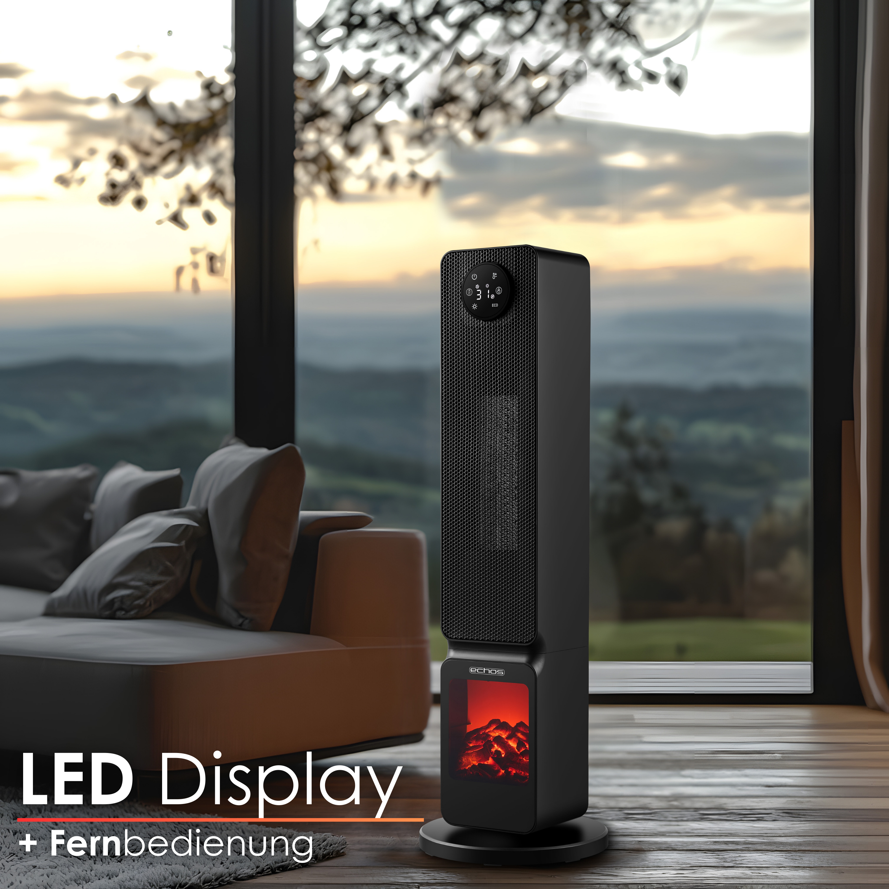 Echos Eco-1202 Heizlüfter mit Kamin und Wifi Echos Eco-1202 Heizlüfter mit Kamin und Wifi