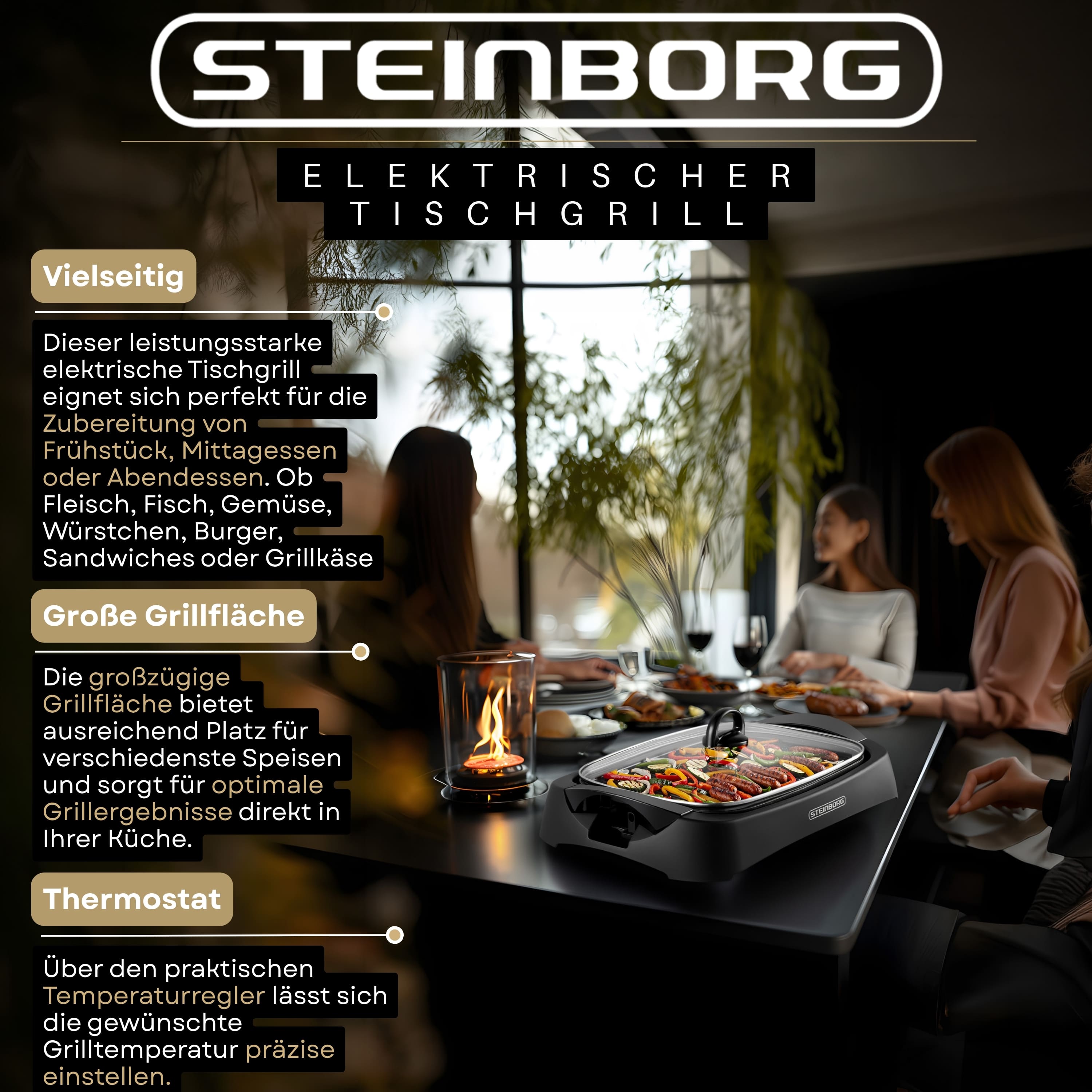 Steinborg SB-2160 Tischgrill