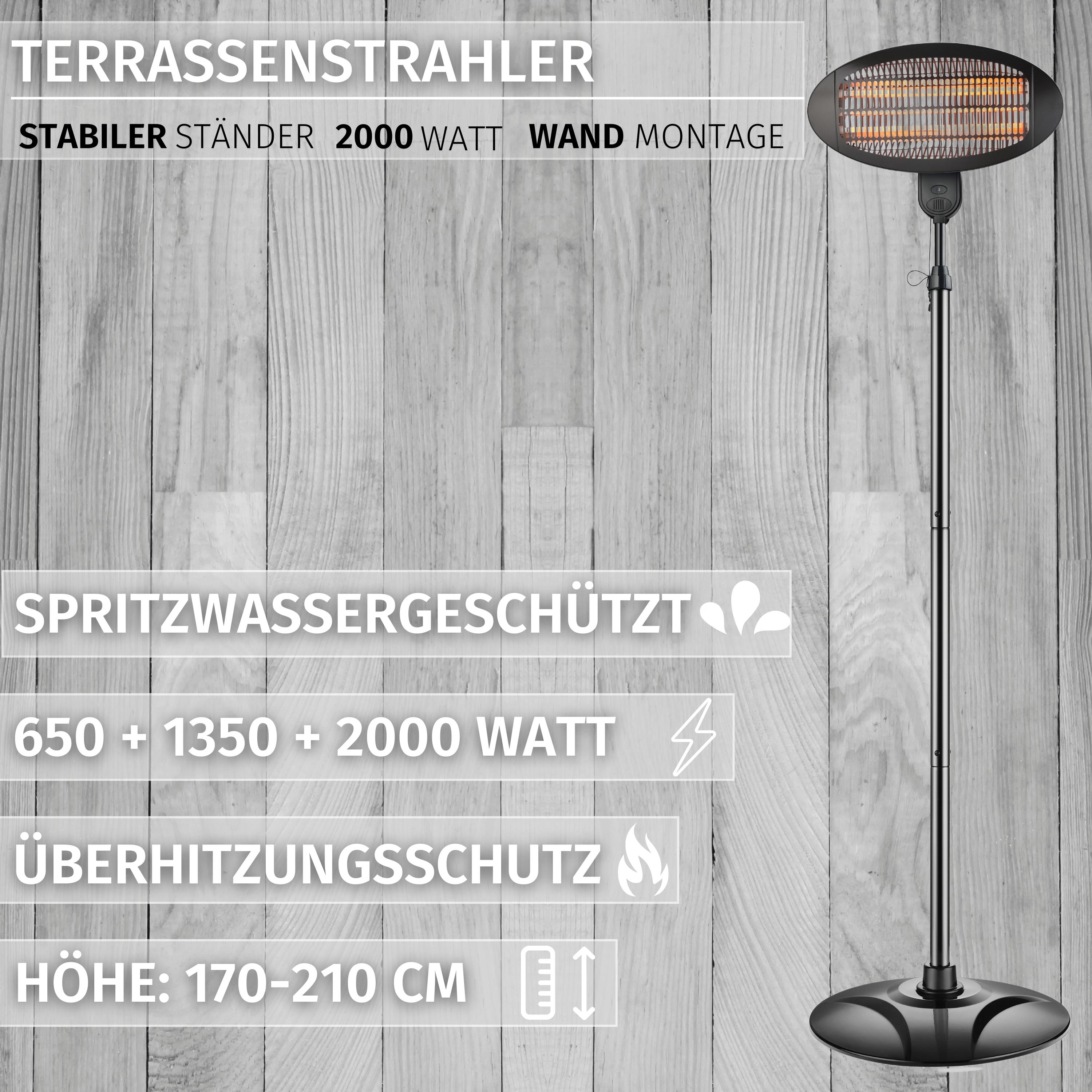 Echos Heizstrahler | Überhitzungsschutz | 3 Leistungsstufen | 650 Watt | 1350 Watt | 2000 Watt Echos Heizstrahler | Überhitzungsschutz | 3 Leistungsstufen | 650 Watt | 1350 Watt | 2000 Watt