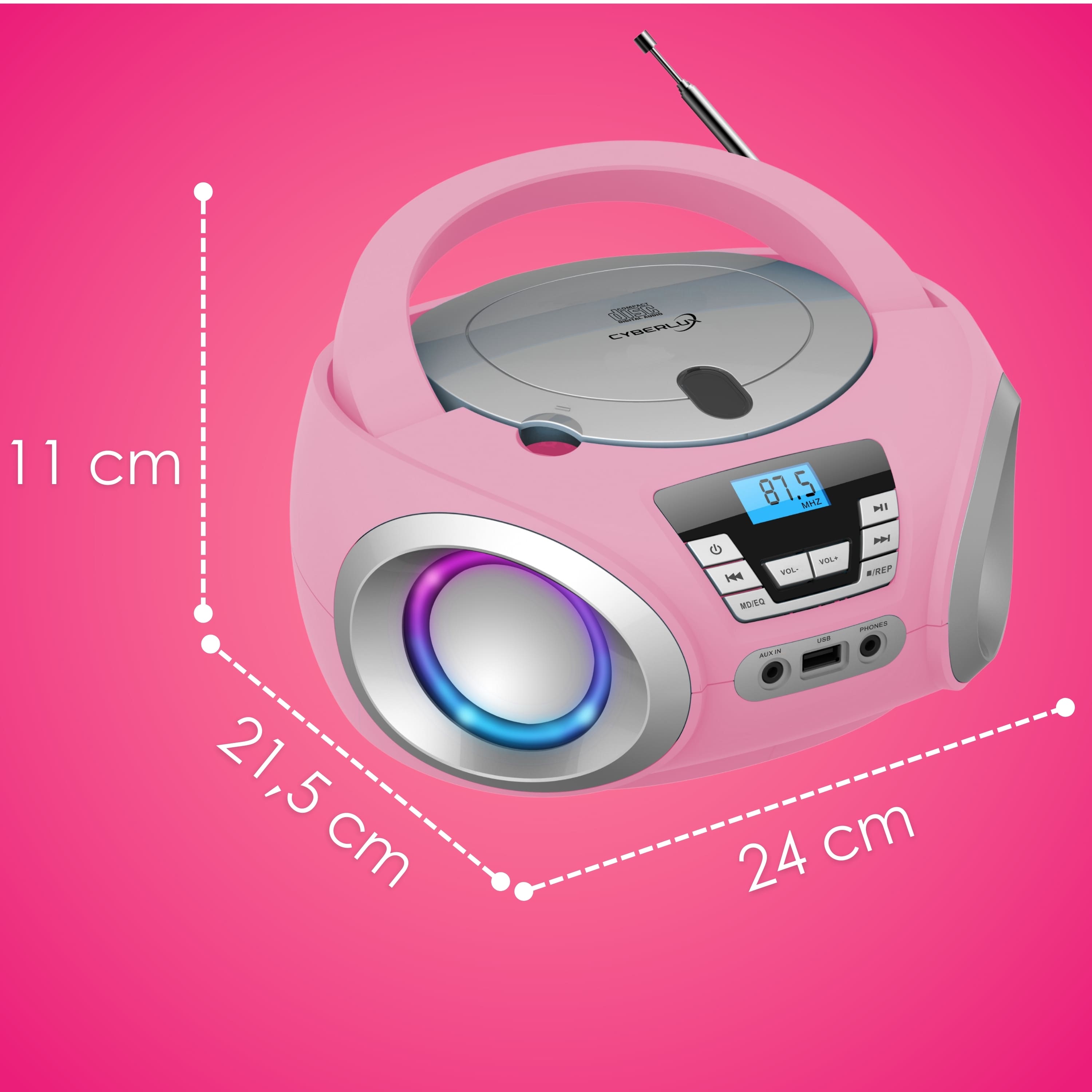 Cyberlux CL-910 CD Player Pink Cyberlux CL-910 CD Player Pink