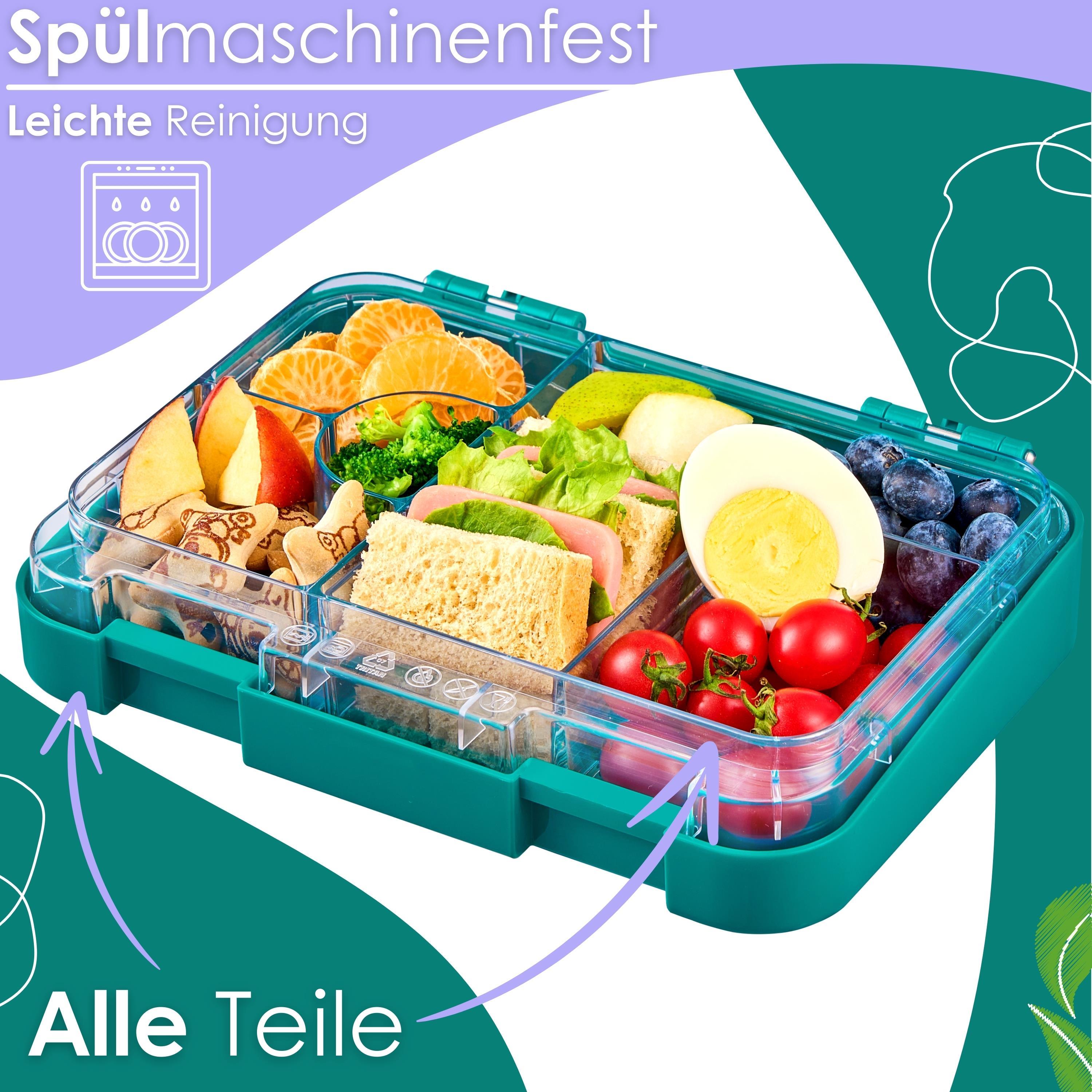 Ecosa yummy buddy Kinder Snackbox mit 6 Fächern Petrol Ecosa yummy buddy Kinder Snackbox mit 6 Fächern Petrol