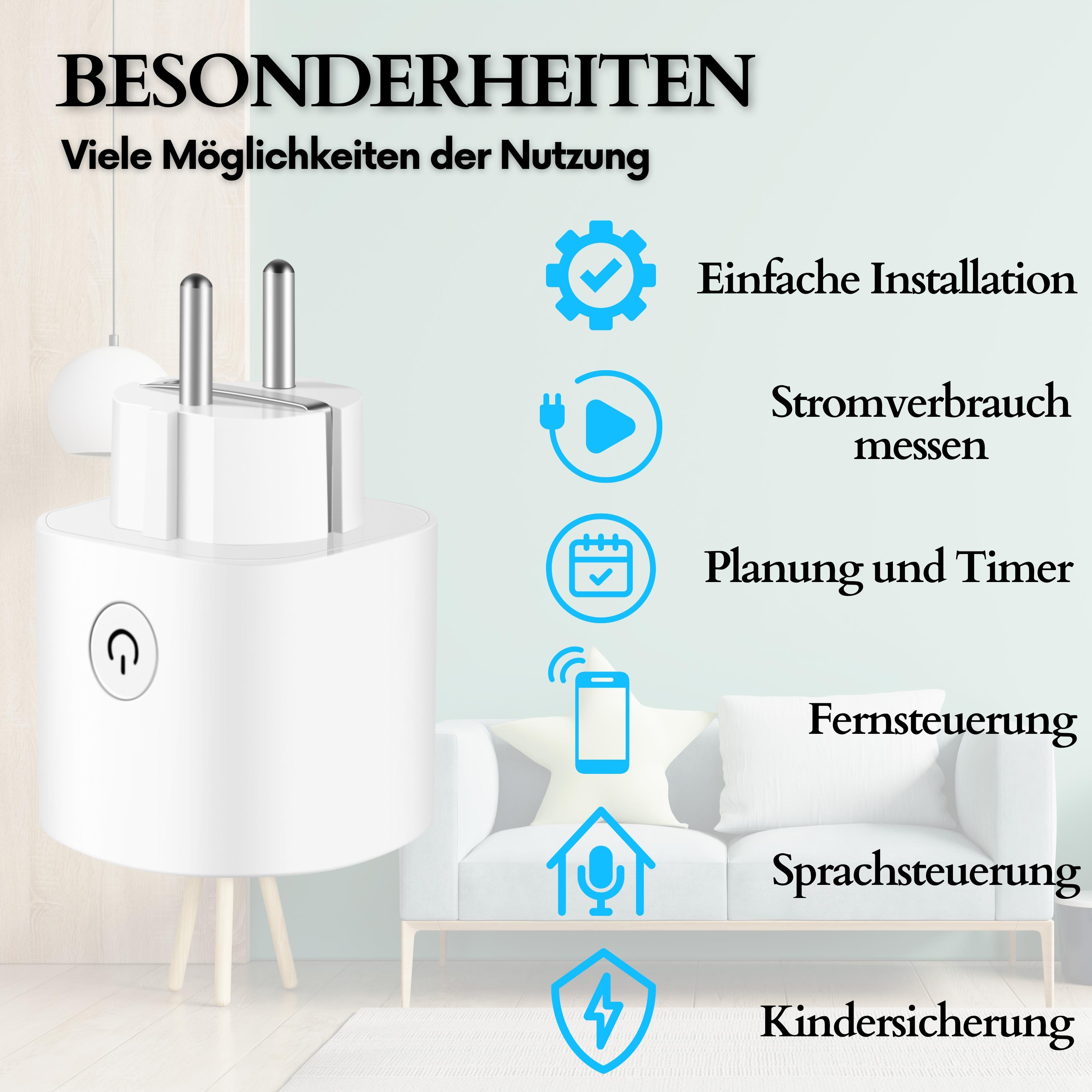 Echos Eco-4072 Wifi Steckdose 2er