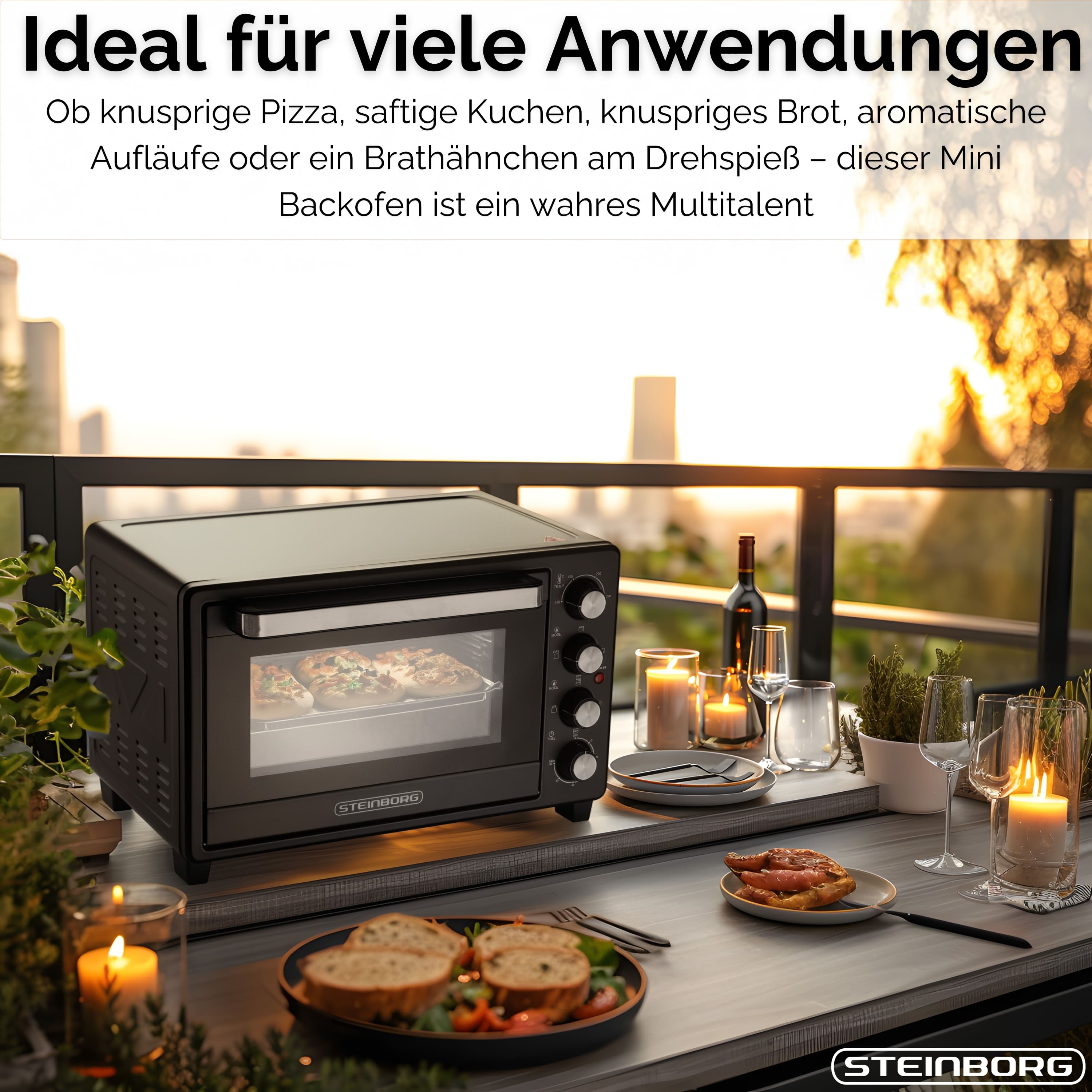 Steinborg SB-3013 Backofen 35L Schwarz