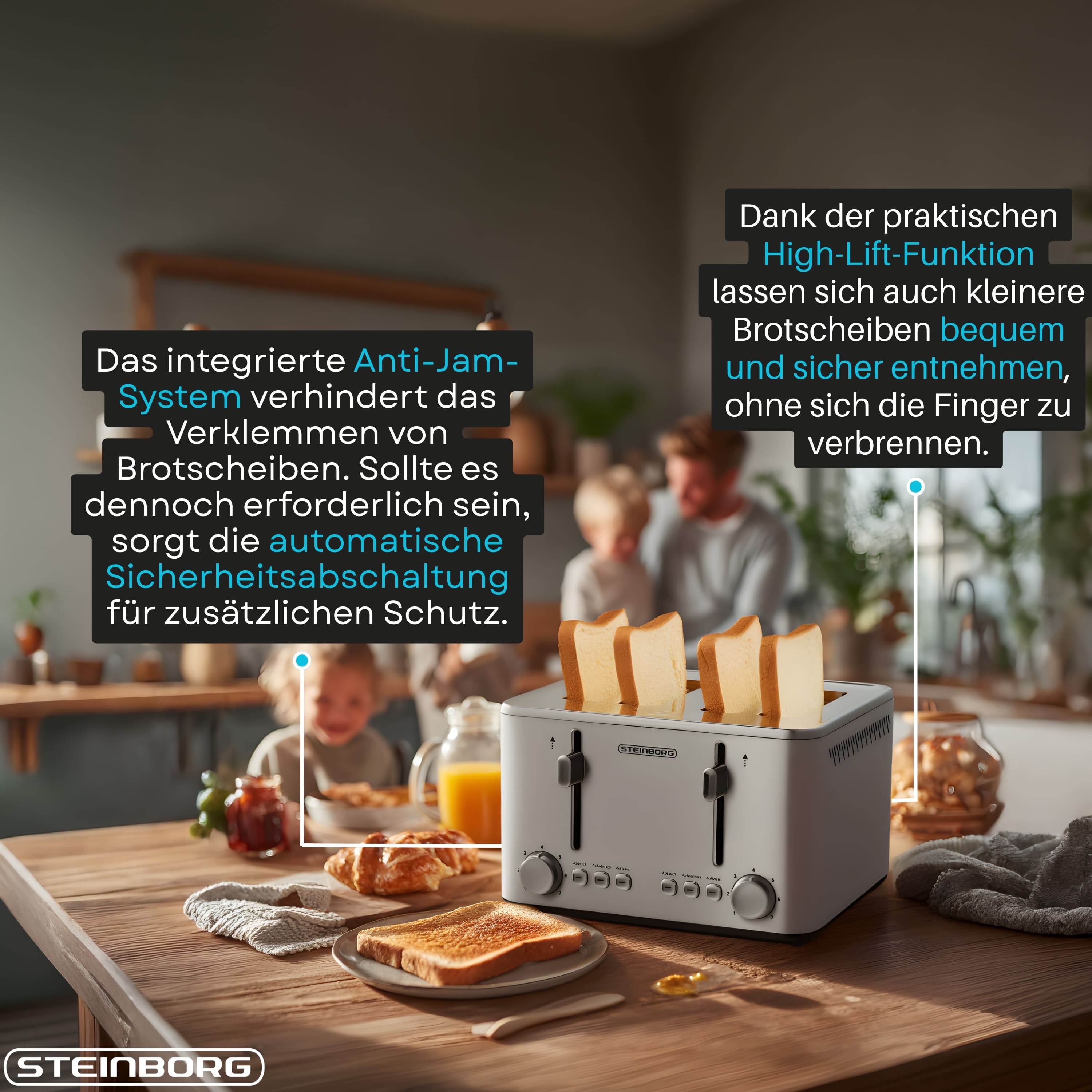 Steinborg SB-2250 Toaster 4 Silce