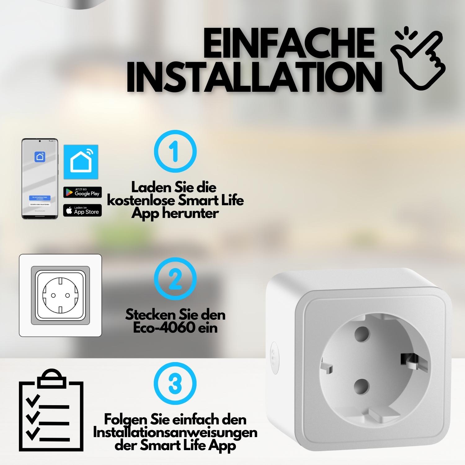 Echos Eco-4060 WLAN-Steckdose 4er