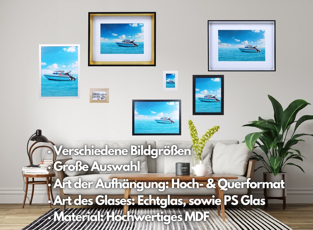 Ecosa EO-8100 Bilderrahmen 10x15 cm Schwarz 10er SET Ecosa EO-8101 Bilderrahmen 10x15 cm Weiß