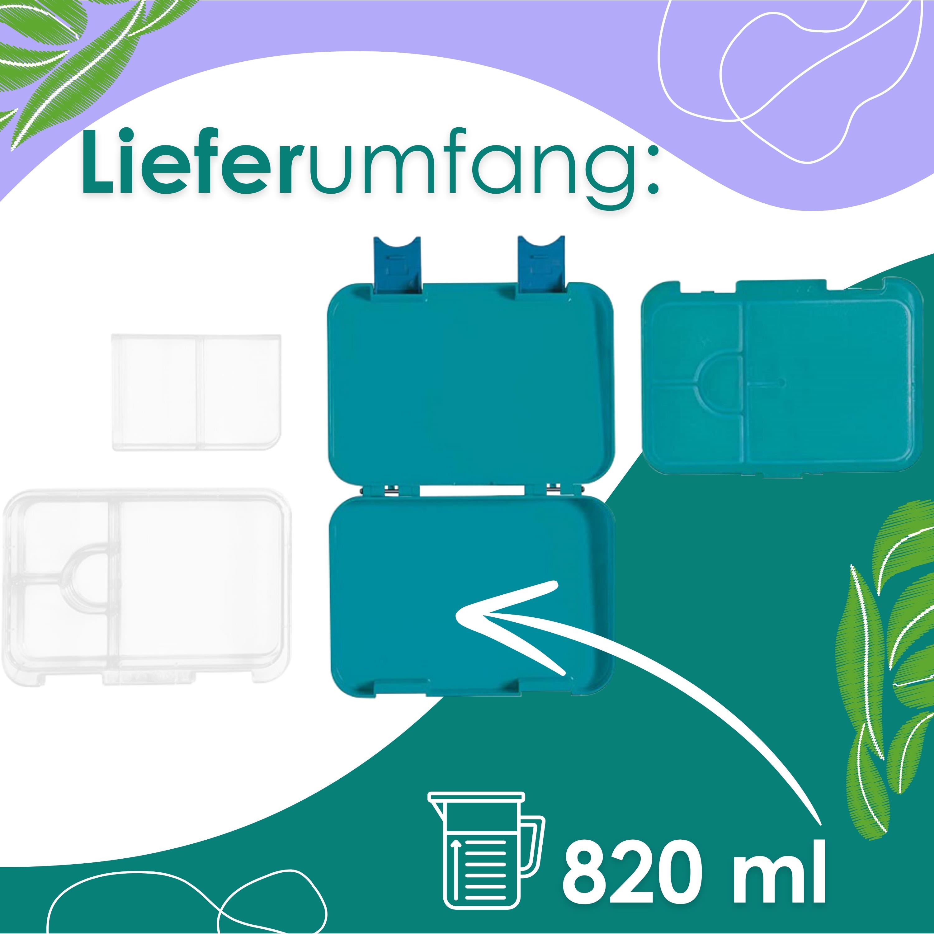 Ecosa yummy buddy Kinder Snackbox mit Fächern Petrol