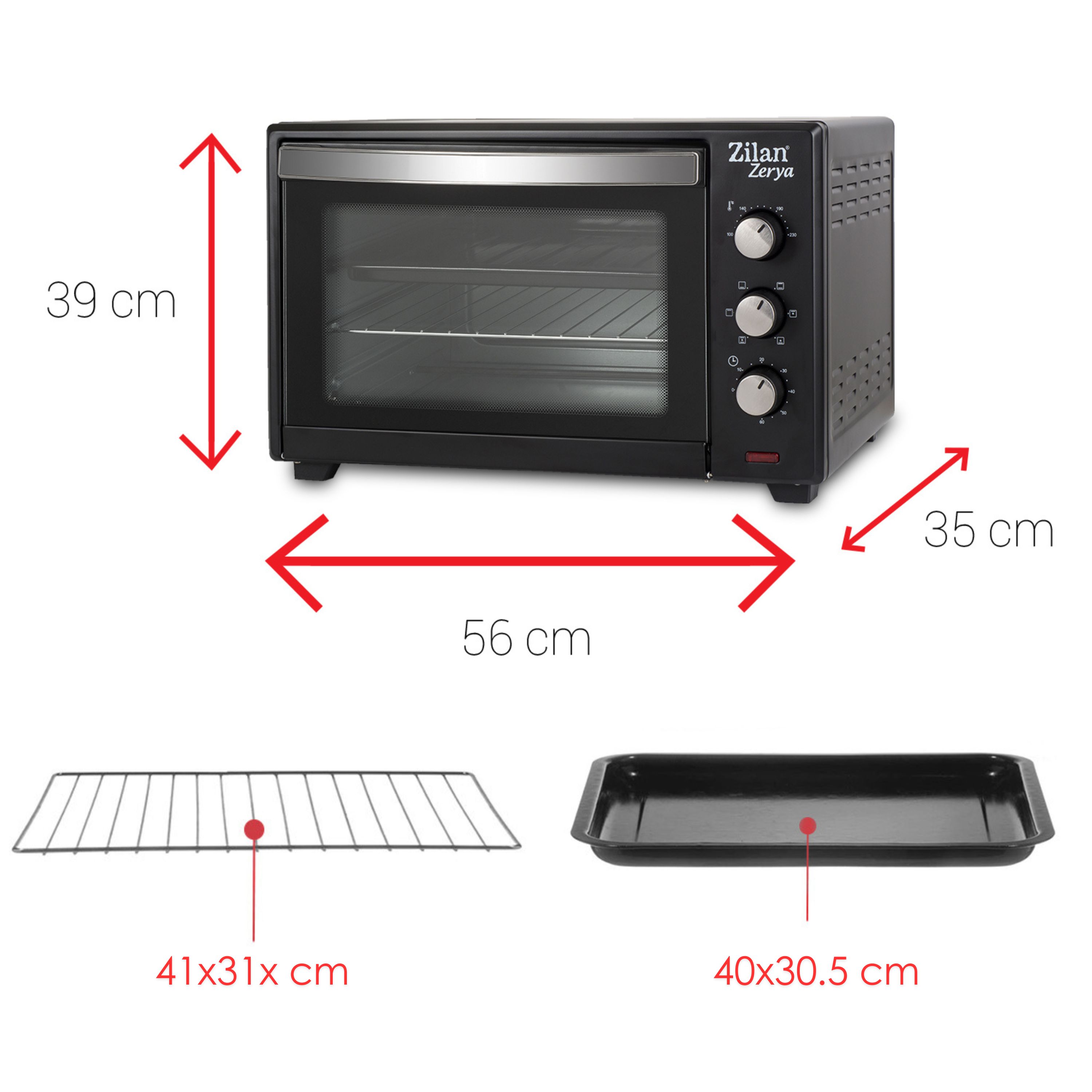 Zilan ZLN-3727 Minibackofen 45 Liter