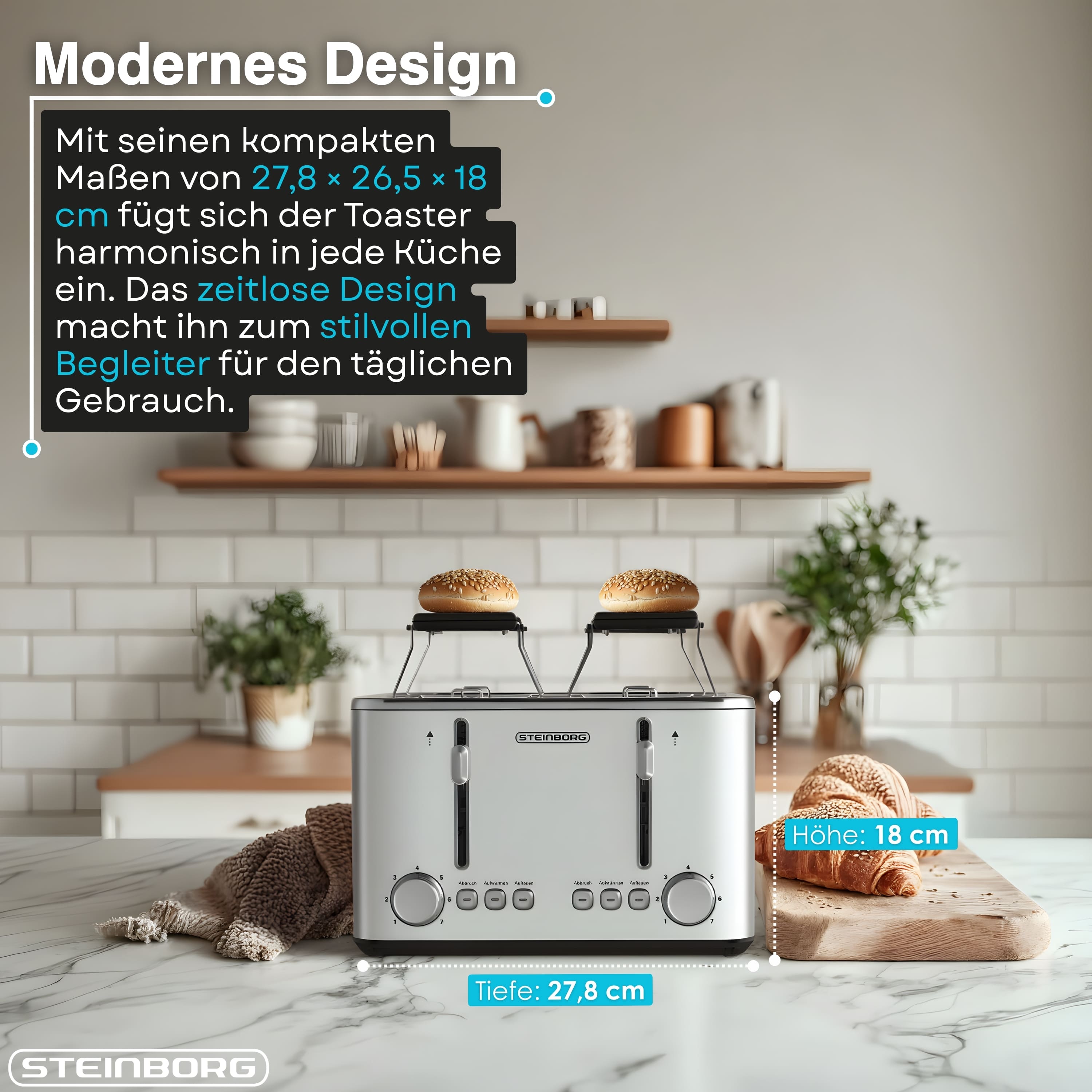 Steinborg SB-2250 Toaster 4 Silce