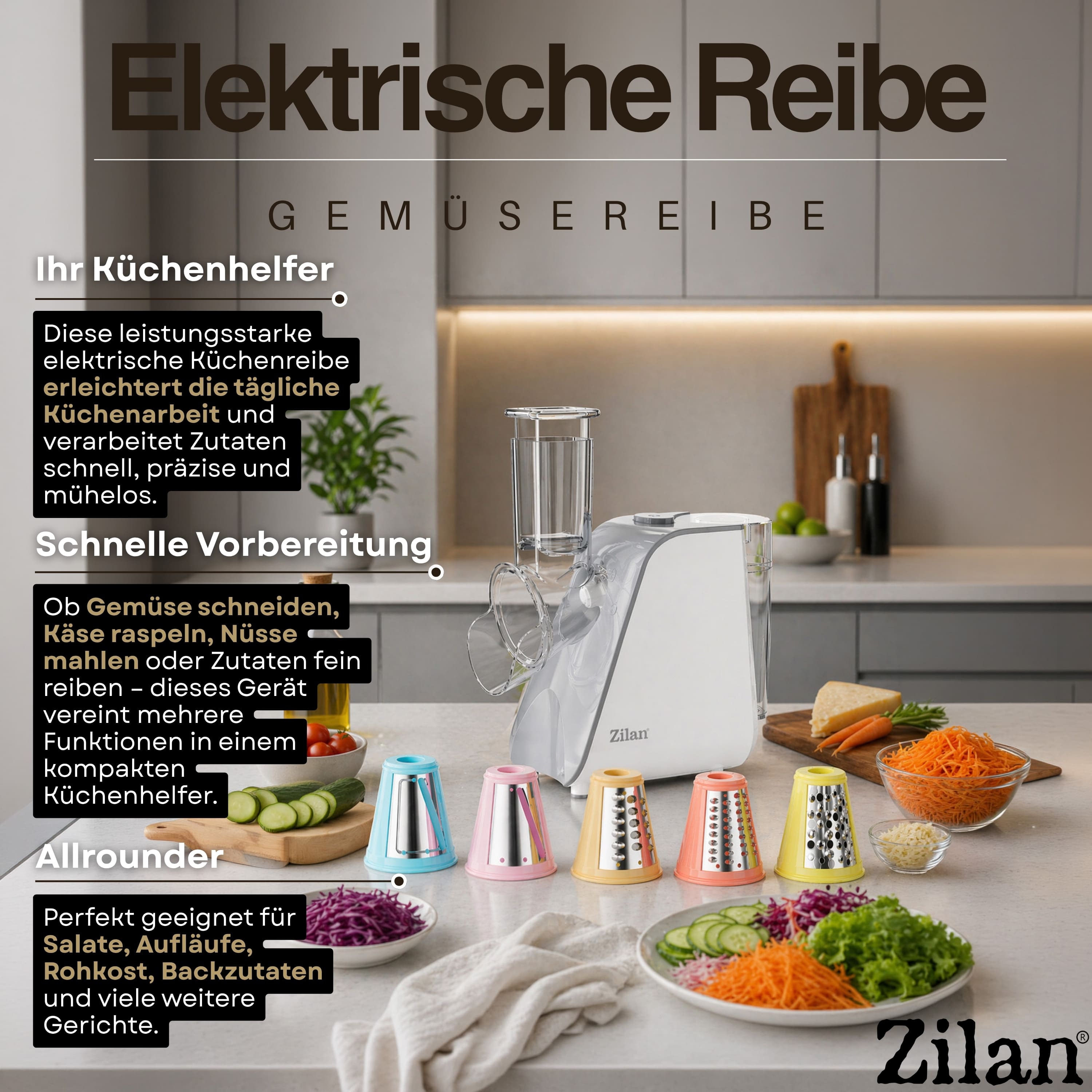 Zilan ZLN-2778 Elektrischer Gemüsehobel