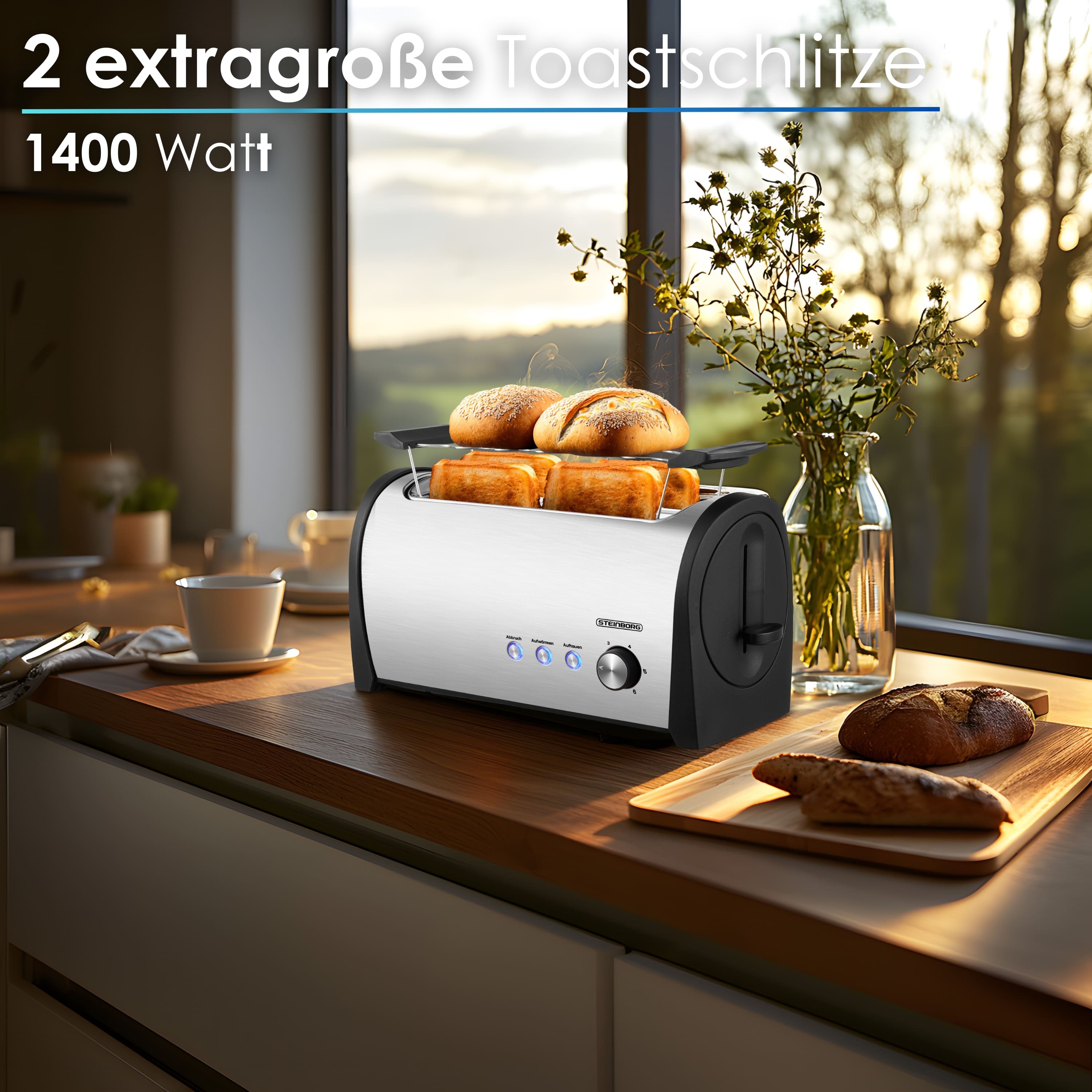 Steinborg SB-2213 Toaster 2 lang Silce