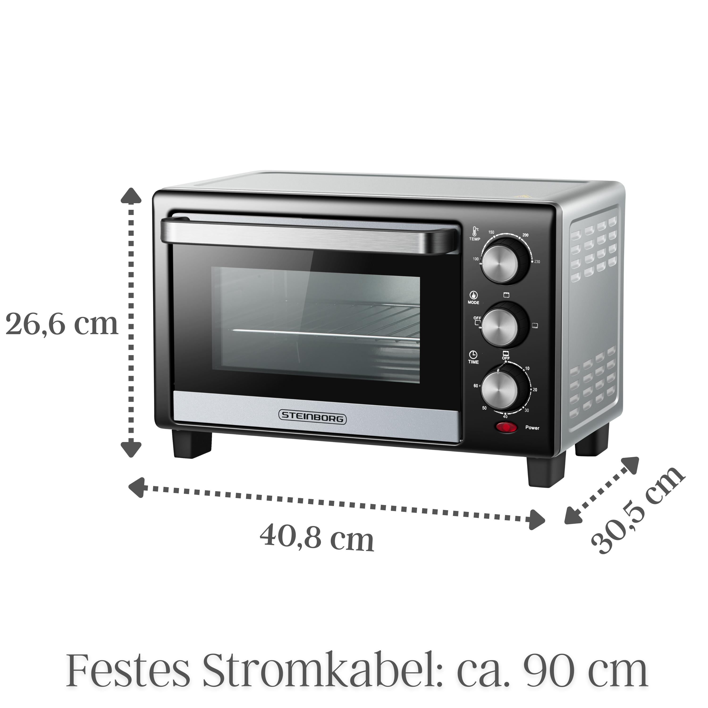 Steinborg Minibackofen 15L | 1200 Watt | 60 min Timer