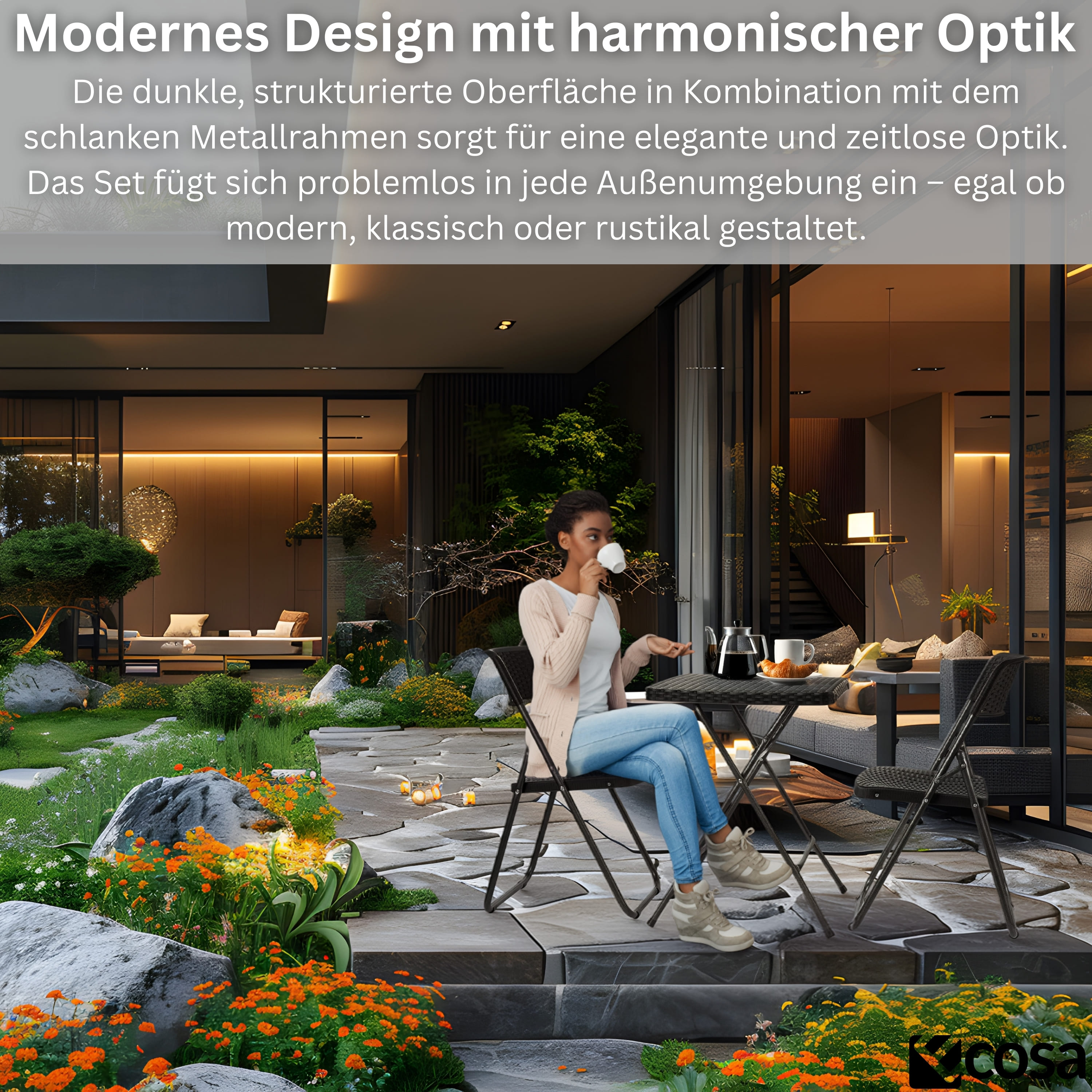 Ecosa EO-5080 Gartentisch und Stühle