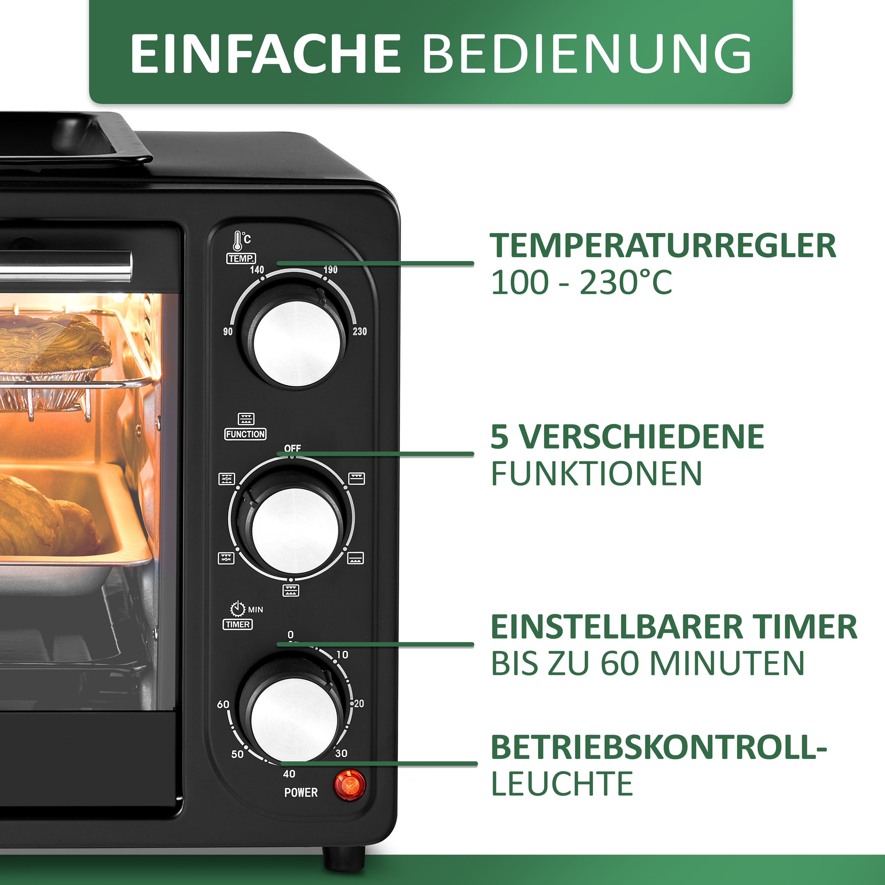 Steinborg SB-3001 Backofen 20 Liter schwarz Steinborg SB-3001 Backofen 20 Liter schwarz