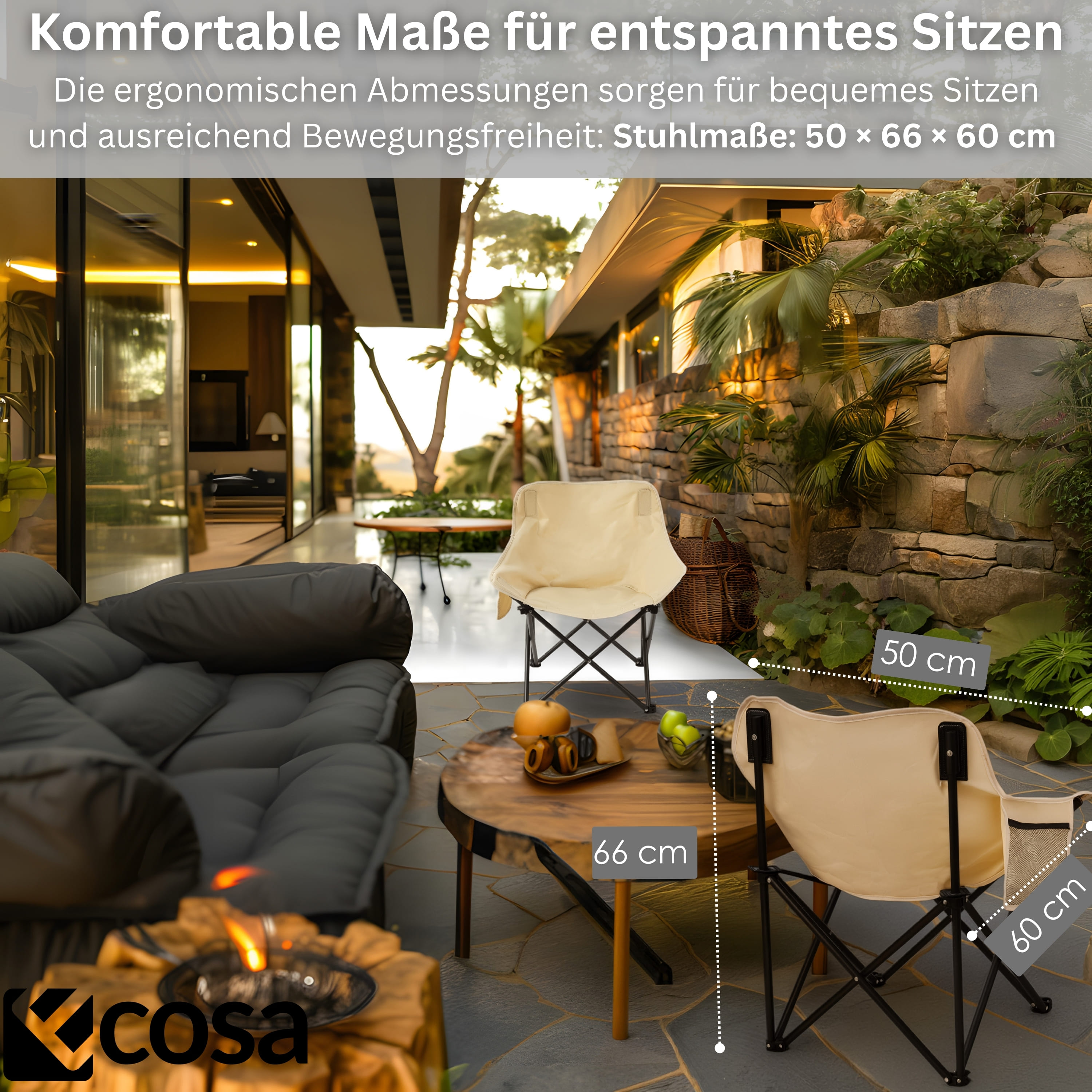 Ecosa EO-5091 Campingstuhl Beige