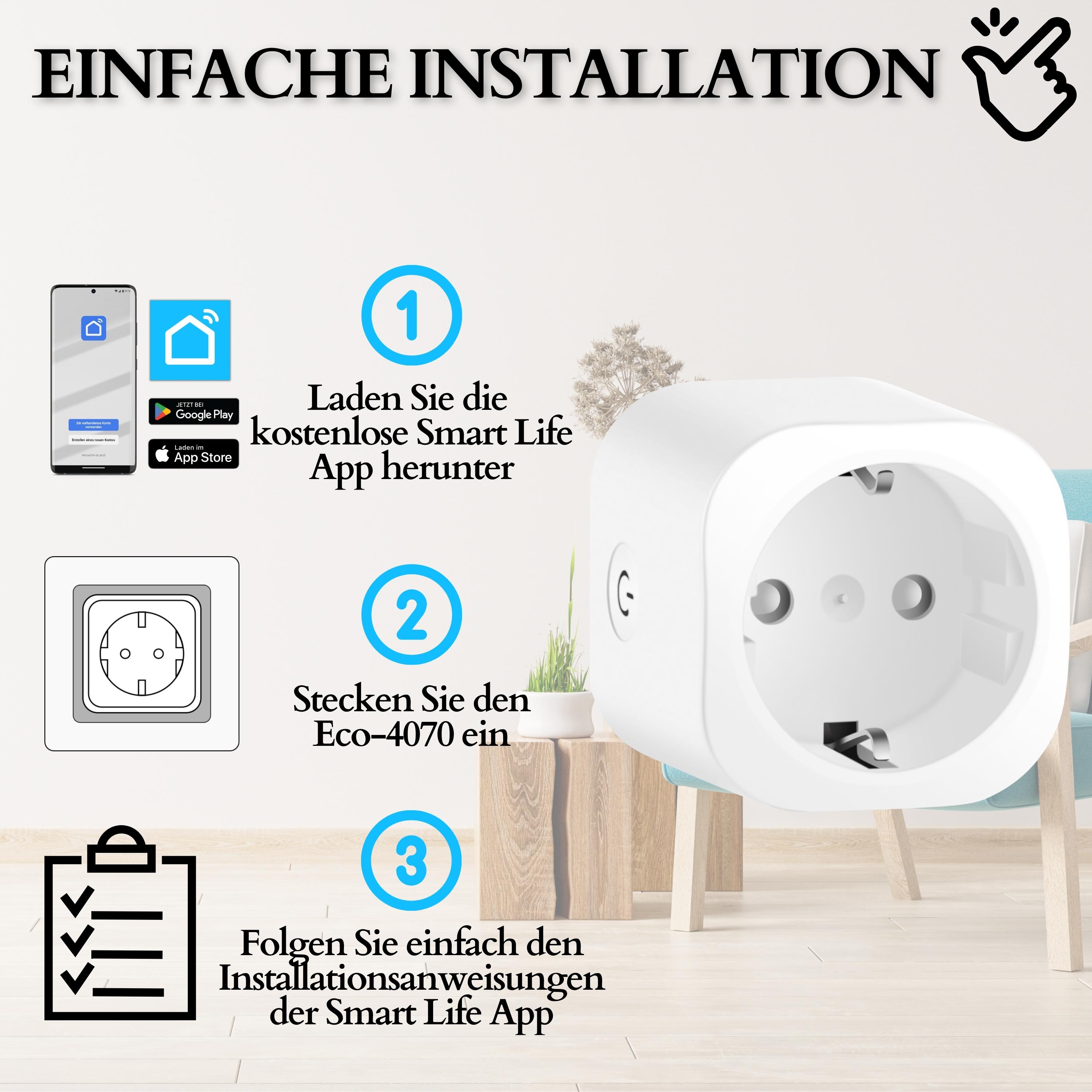 Echos Eco-4072 Wifi Steckdose 2er