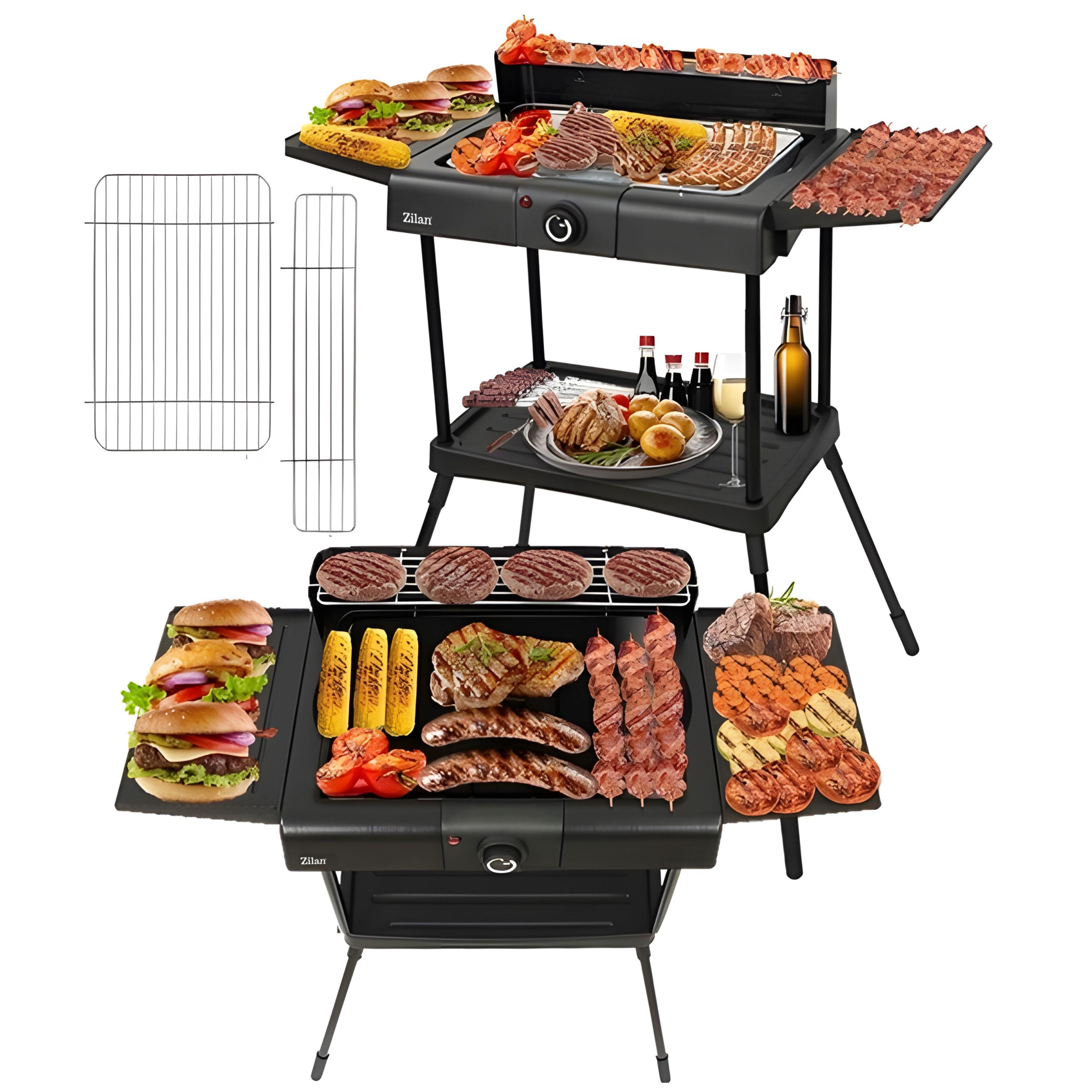 Zilan 2in1 Standgrill | Elektrogrill | Tischgrill | Partygrill | 2400 Watt