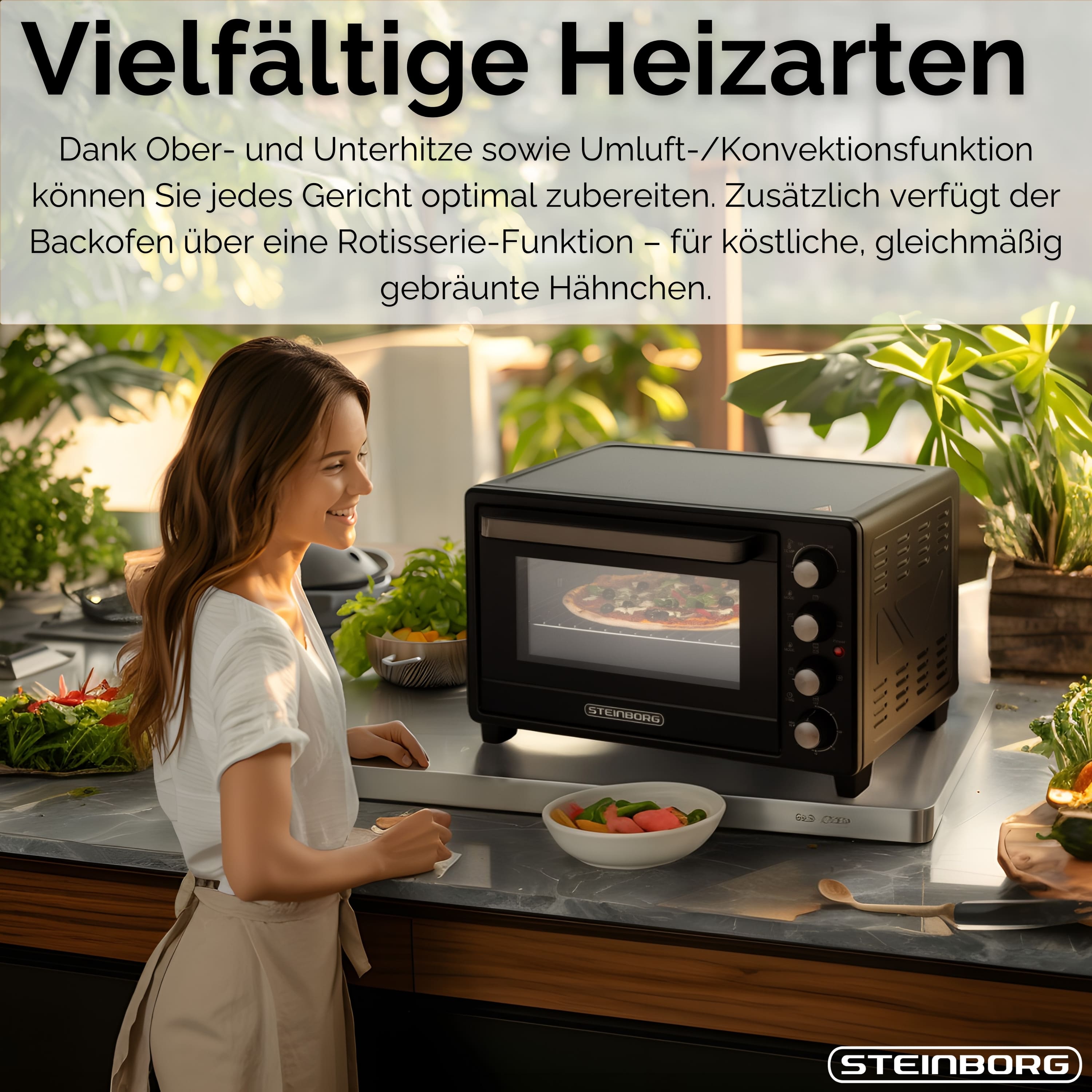 Steinborg SB-3013 Backofen 35L Schwarz