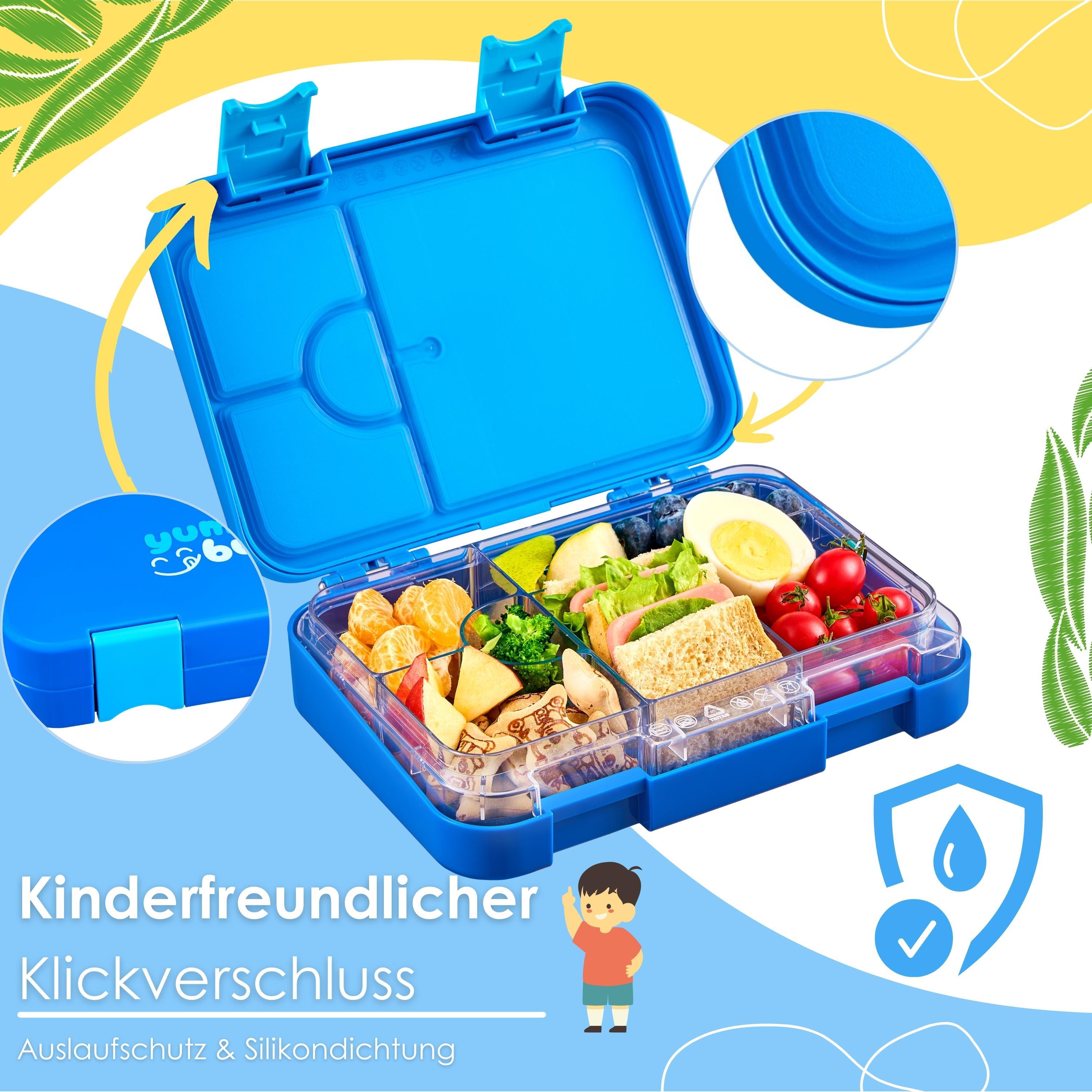 Ecosa yummy buddy Kinder Snackbox mit 6 Fächern Blau