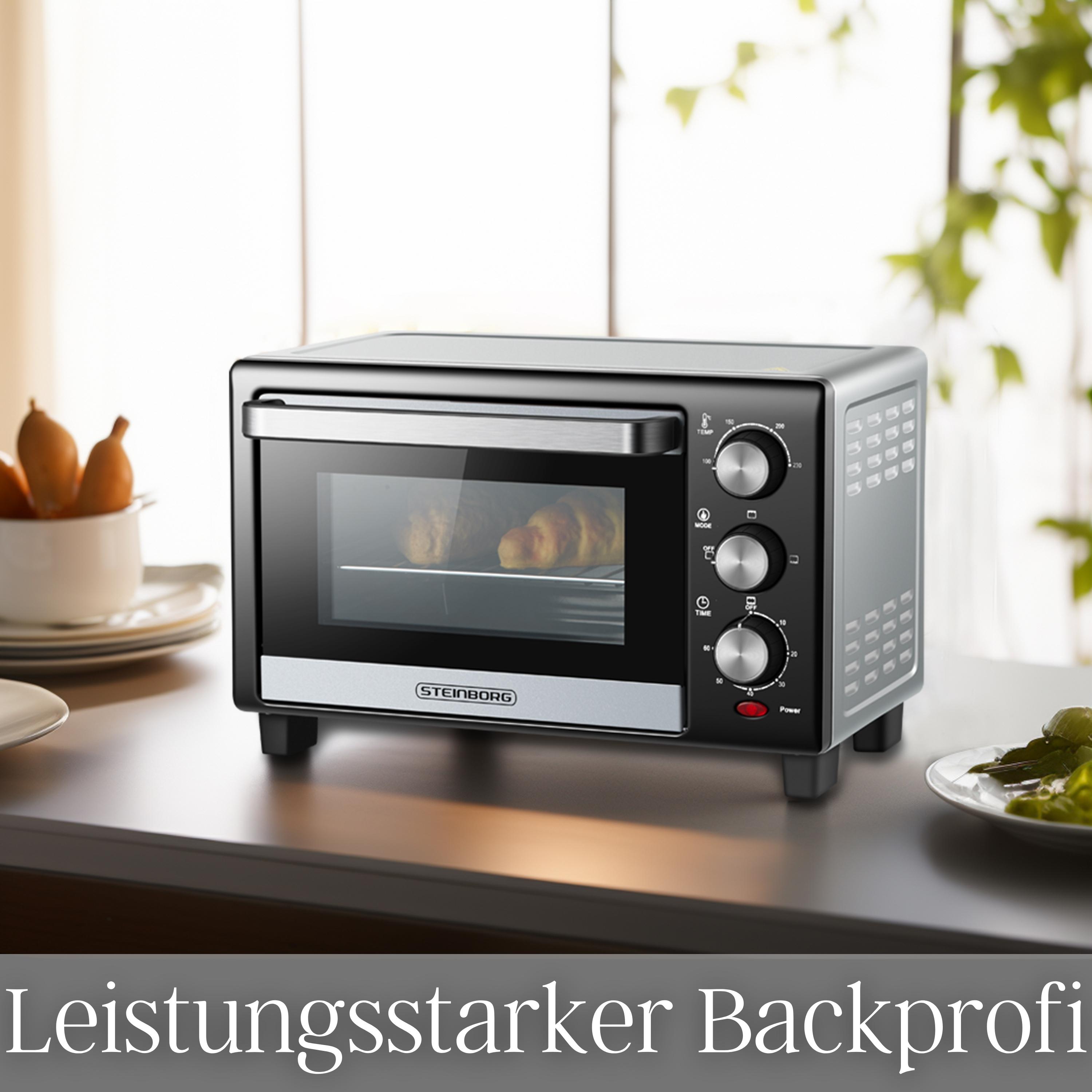 Steinborg Minibackofen 15L | 1200 Watt | 60 min Timer