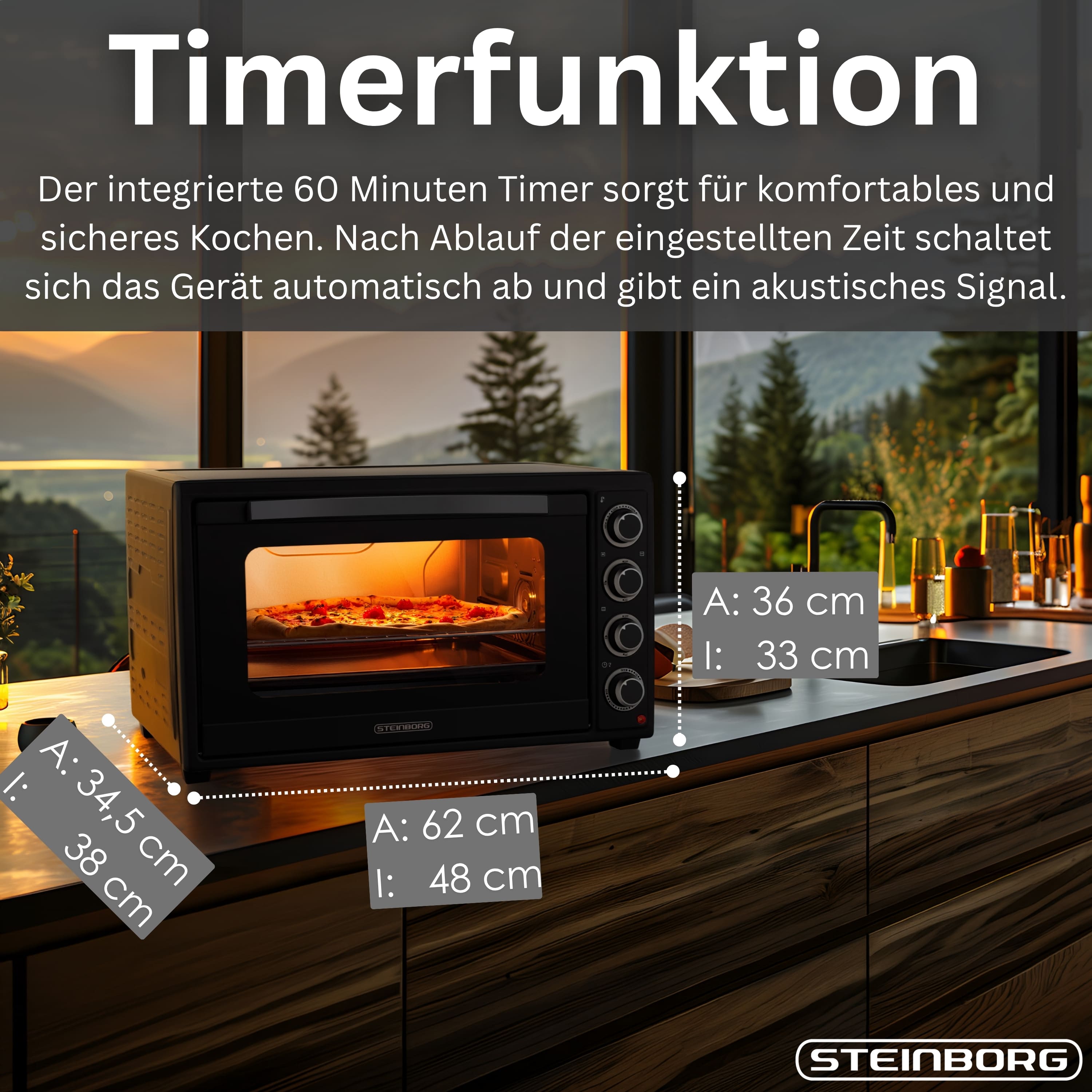 Steinborg SB-3019 Backofen 60L