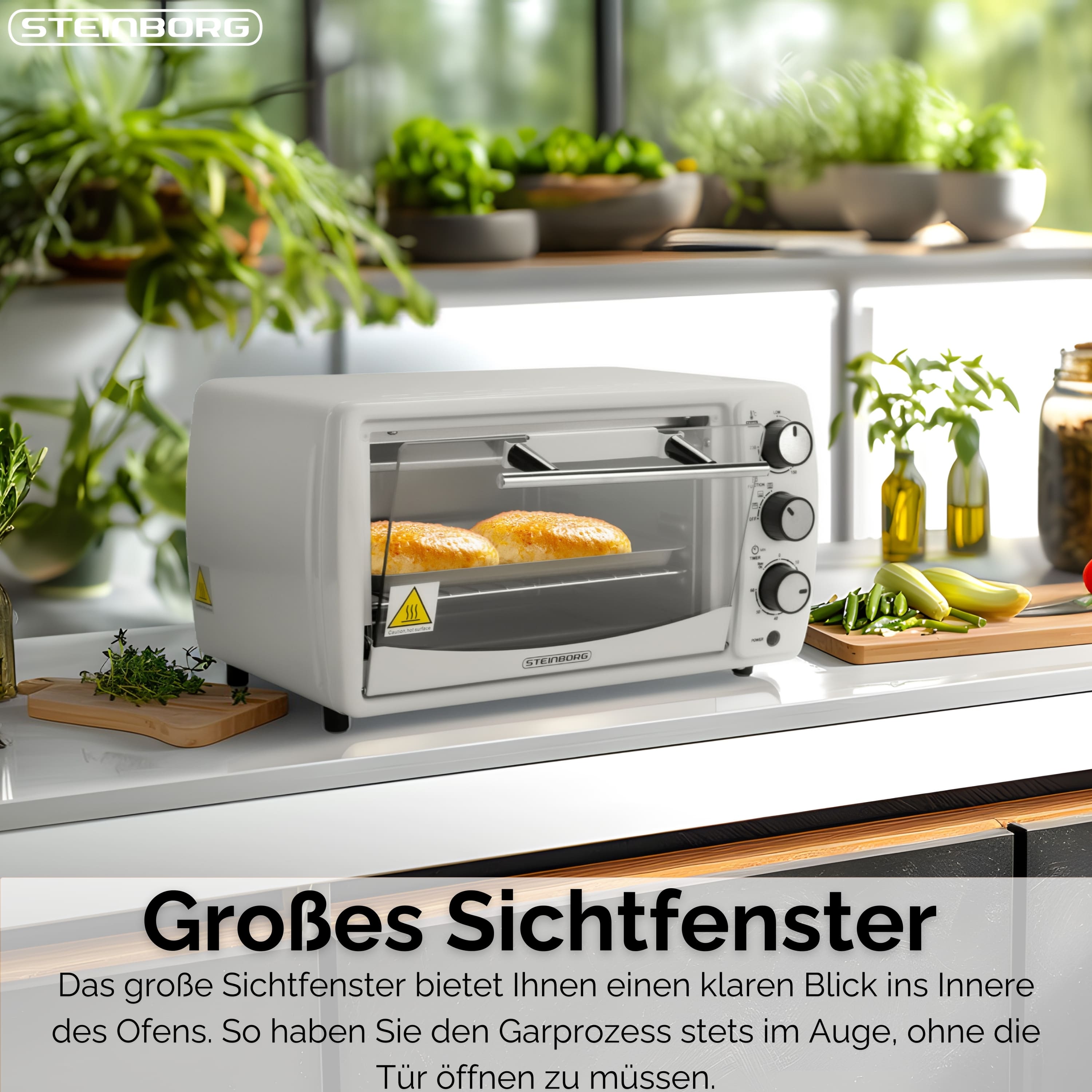 Steinborg SB-3005 WEIß Backofen 13 Liter