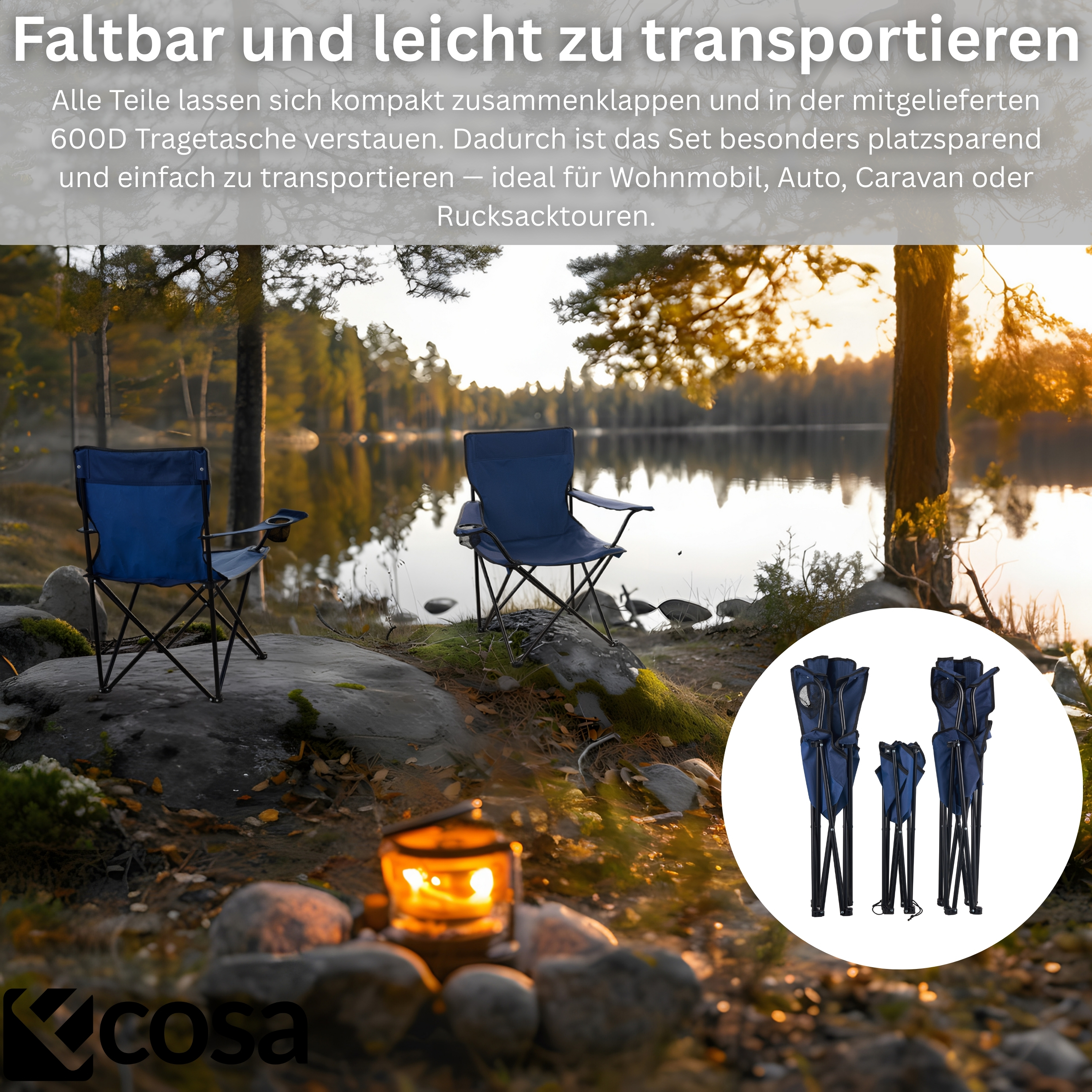 Ecosa EO-5093 Camping Set zwei Stühle und  ein Tisch