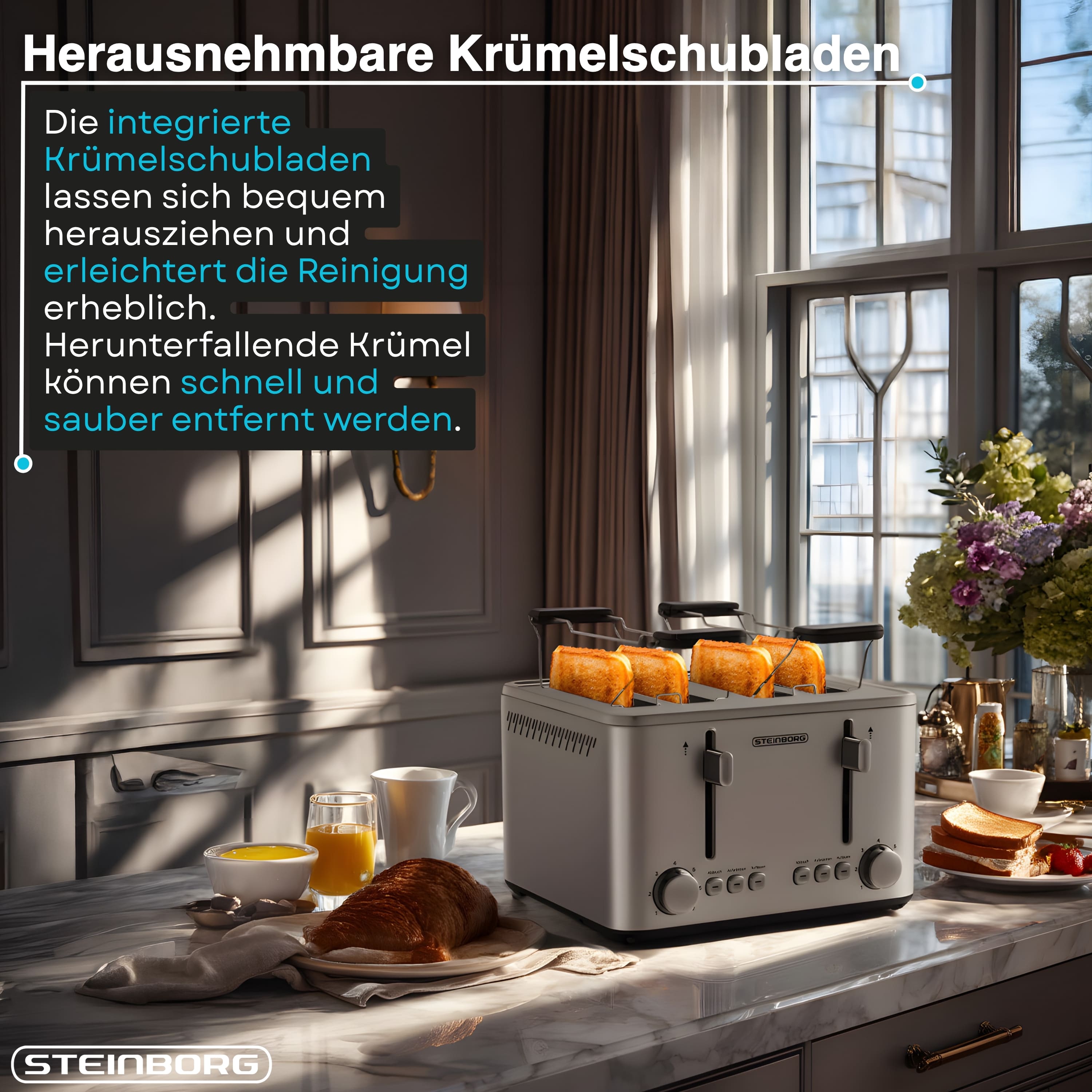 Steinborg SB-2250 Toaster 4 Silce