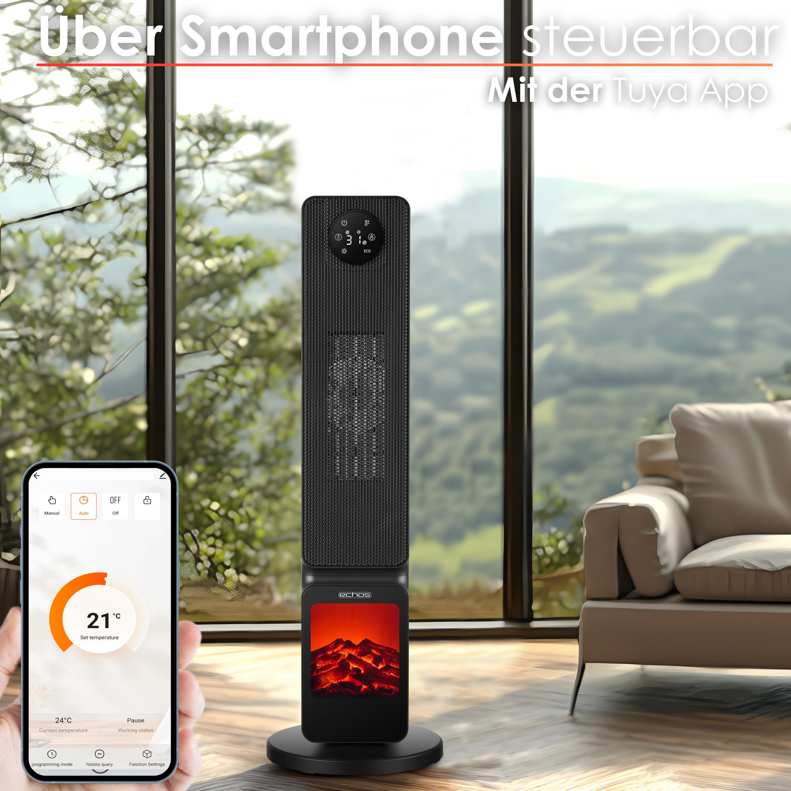 Echos Eco-1202 Heizlüfter mit Kamin und Wifi Echos Eco-1202 Heizlüfter mit Kamin und Wifi