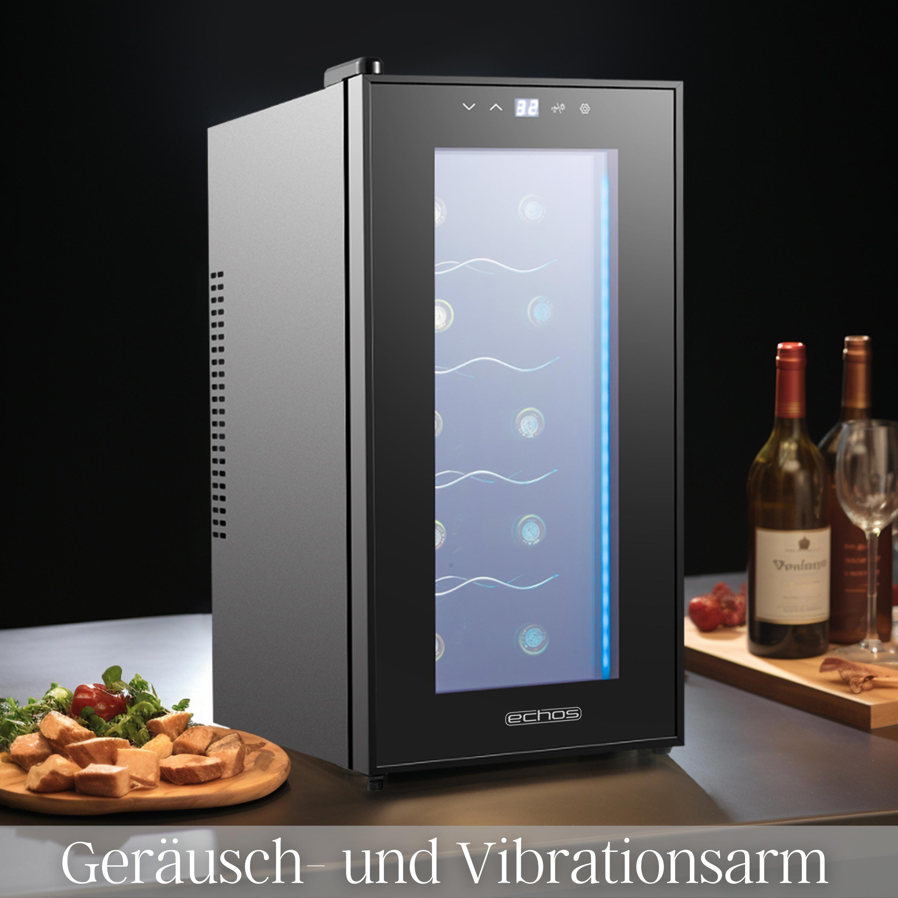 Echos Weinkühler 28 Liter | 10 Flaschen | Glastür Echos Weinkühler 28 Liter | 10 Flaschen | Glastür